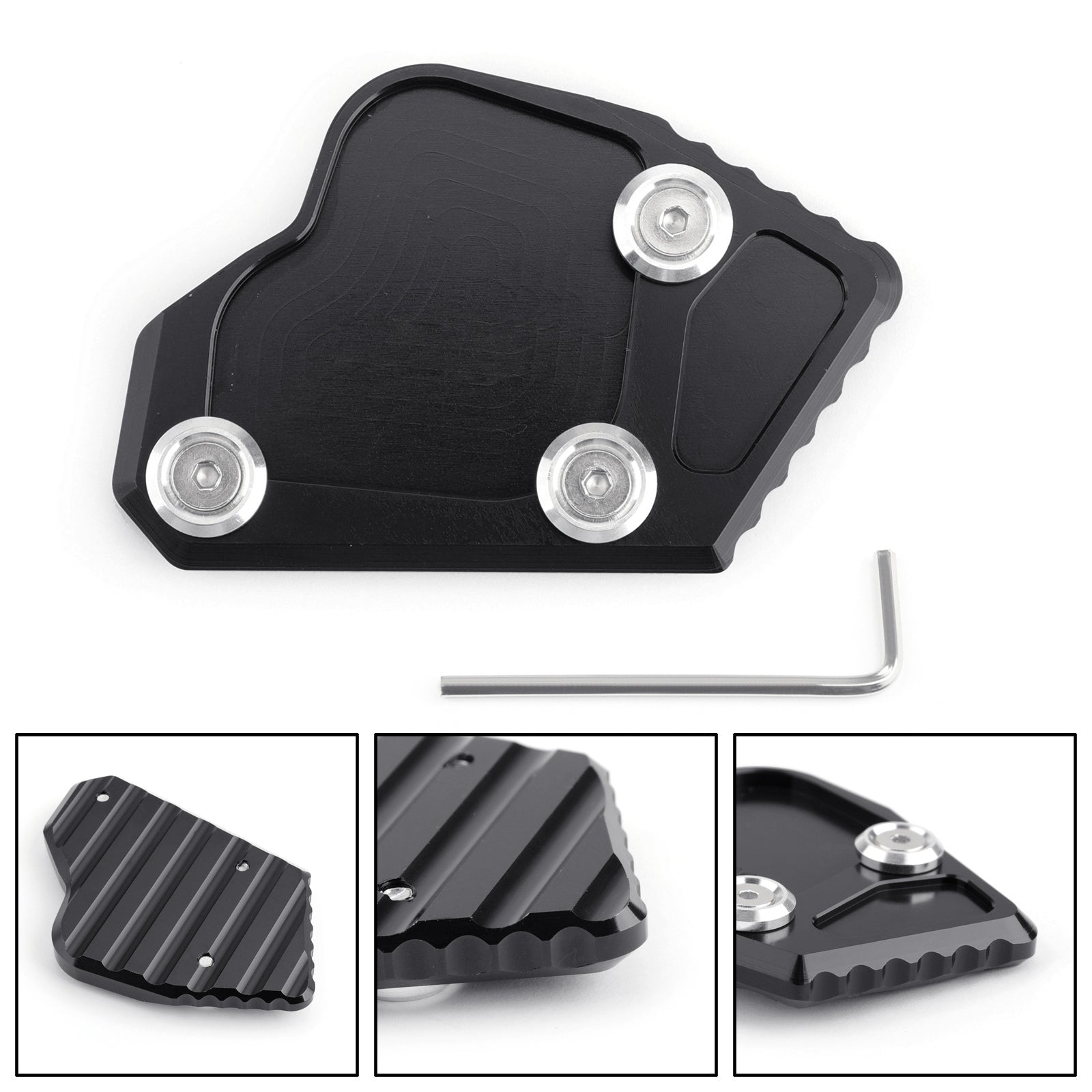 2011-2015 BMW K1600 GT GTL Side Pad Kickstand Stand Extension Plate Black