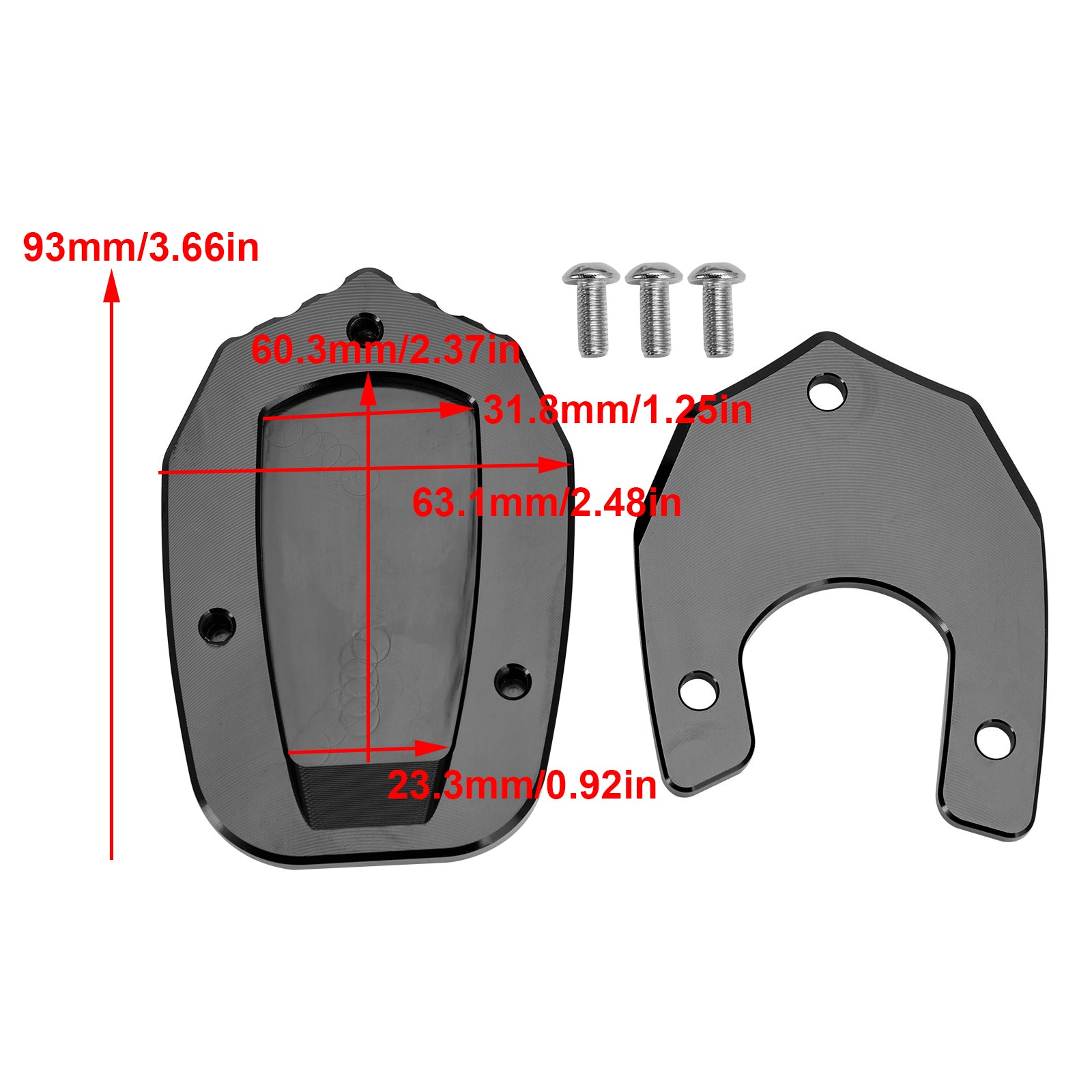 Suzuki 15-20 GSX-S1000 y 22-23 GSX-S1000 Almohadilla de placa ampliada con soporte negro