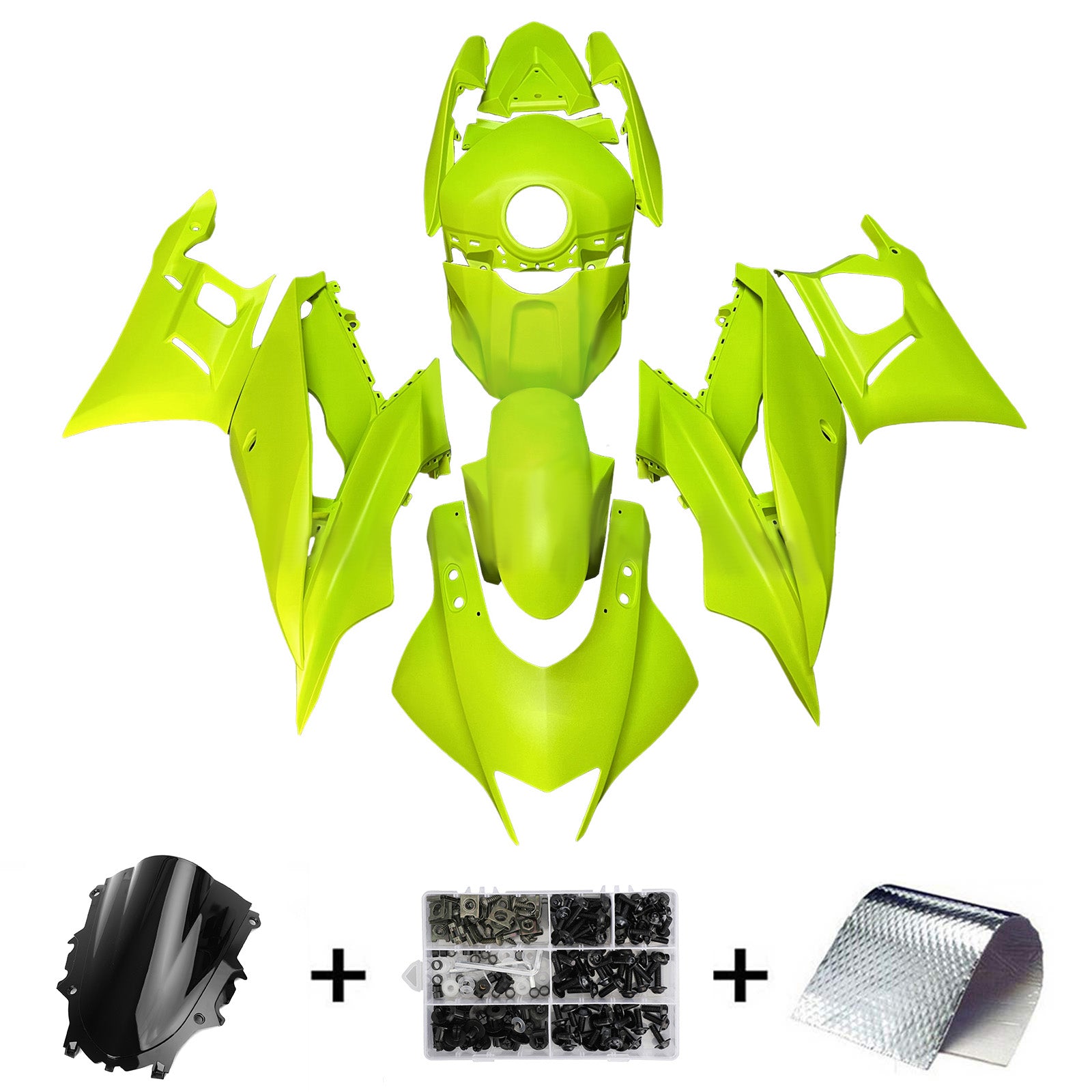 Amotopart 2019-2021 Yamaha YZF-R3 R25 Green Fairing Kit