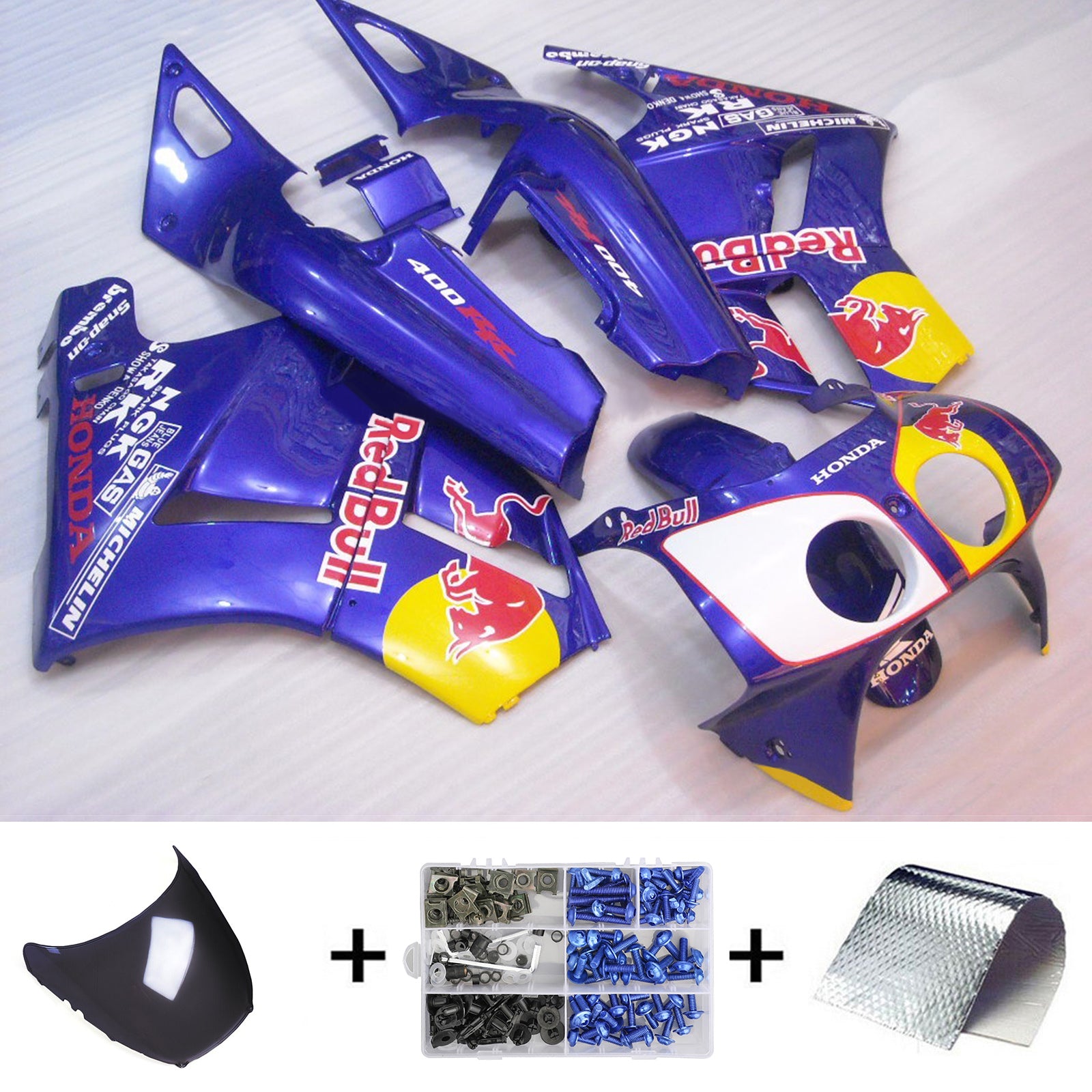 Amotopart 1988-1992 Honda VFR400R NC30 Blue Fairing Kit
