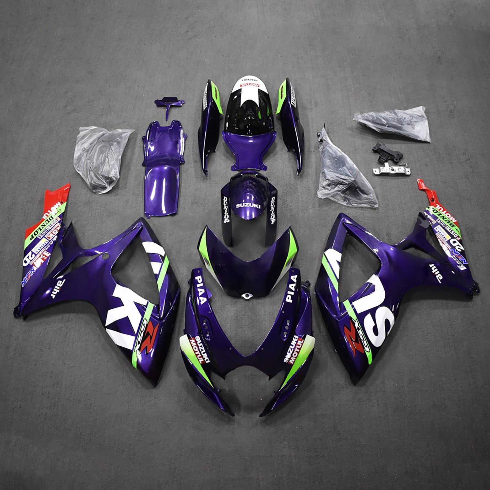 Amotopart 2006-2007 Suzuki GSXR 600/750 Purple Black White Green Fairing Kit