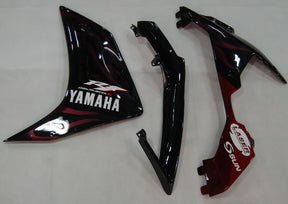 Amotopart 2007–2008 Yamaha YZF 1000 R1 glänzendes Schwarz mit rotem Flammen-Verkleidungsset