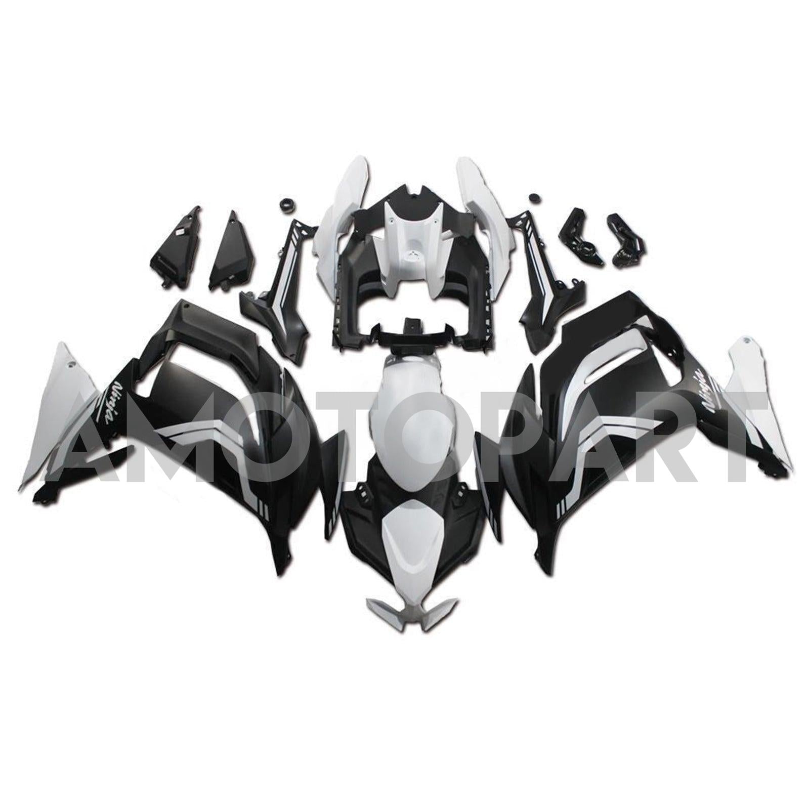 Amotopart 2020-2025 Kawasaki ER-6F Ninja650 Matte Black White Fairing Kit