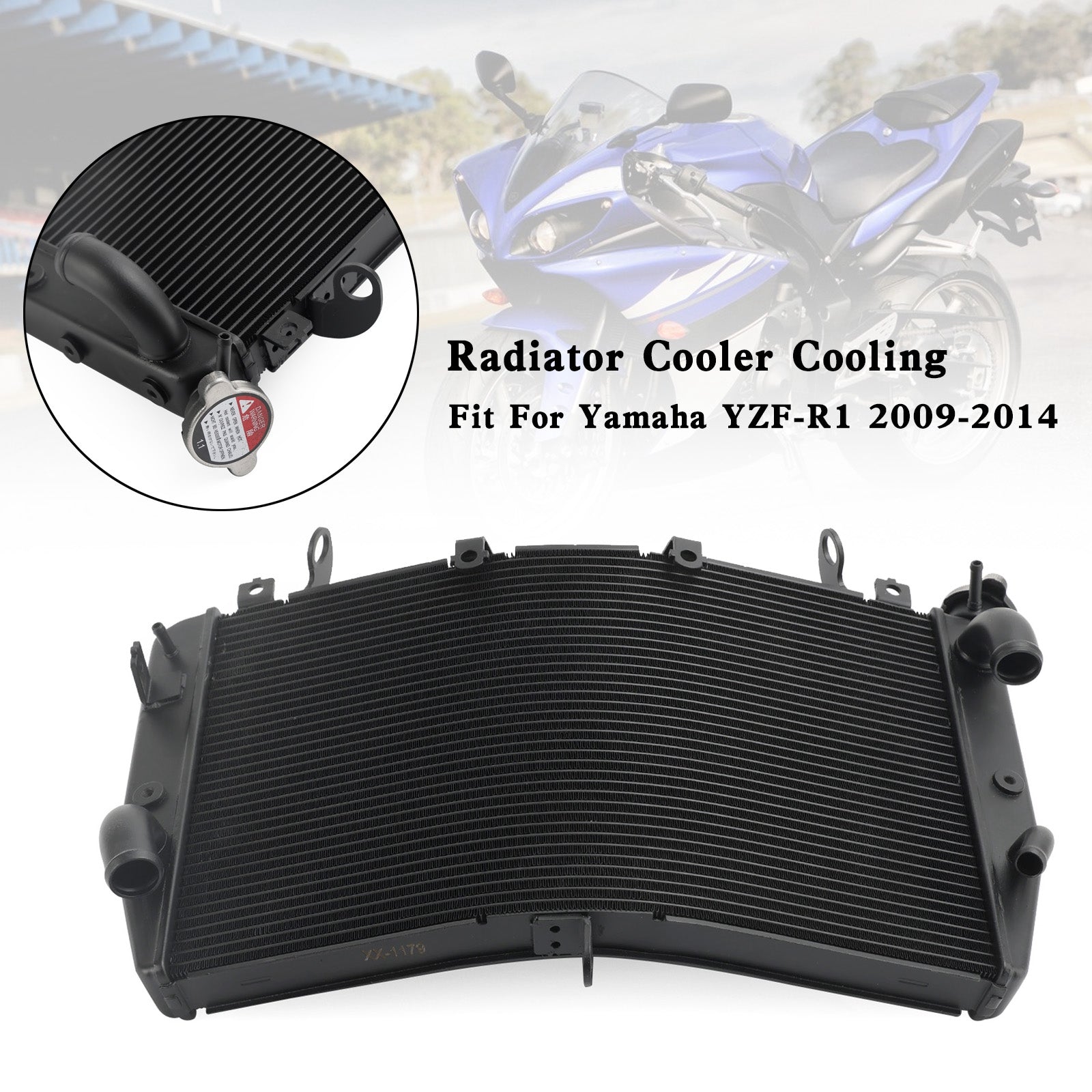 Enfriador de motor de refrigeración de radiador de aluminio para Yamaha YZF R1 2009-2014