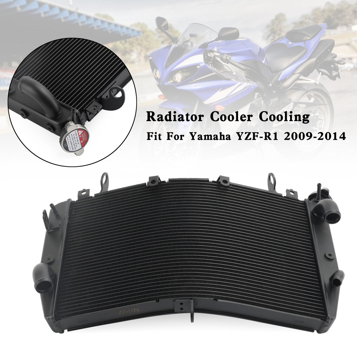 Dispositivo di raffreddamento del motore di raffreddamento del radiatore in alluminio per Yamaha YZF R1 2009-2014