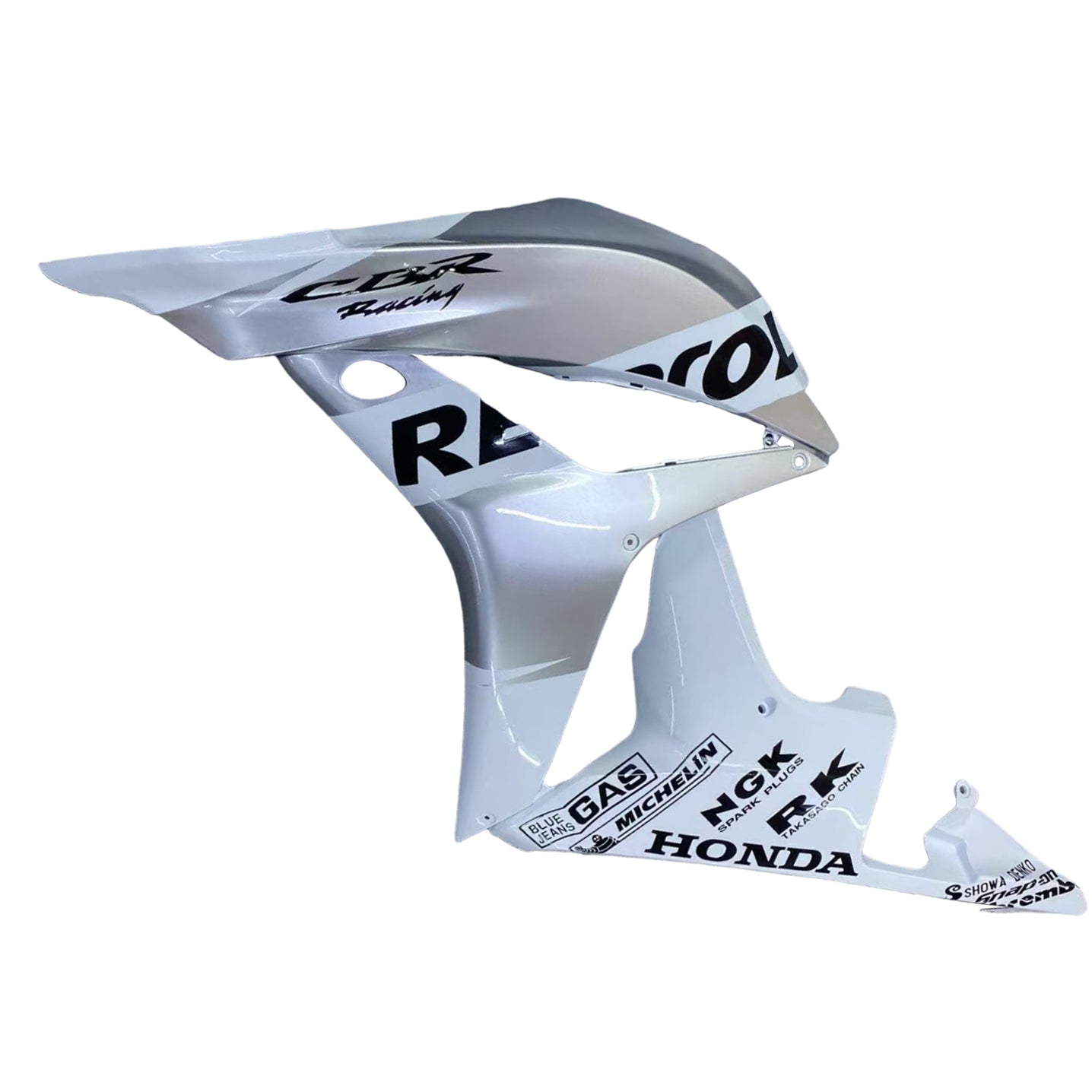 Amotopart 2007-2008 Honda CBR600RR White Silver Fairing Kit