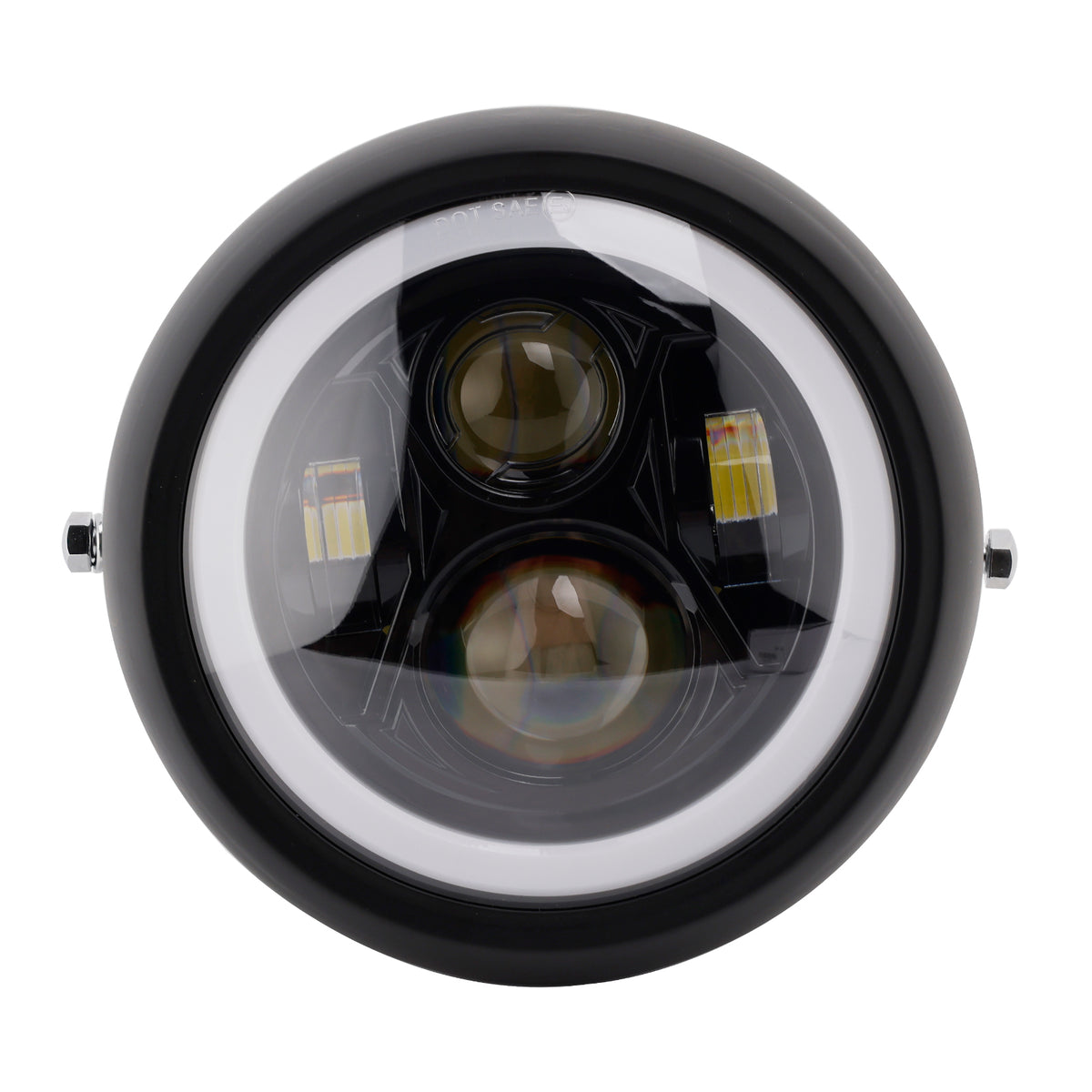 7.5" Motorcycle Spotlight Headlight Led 4000lm For Cruise Cafe Racer Chrome