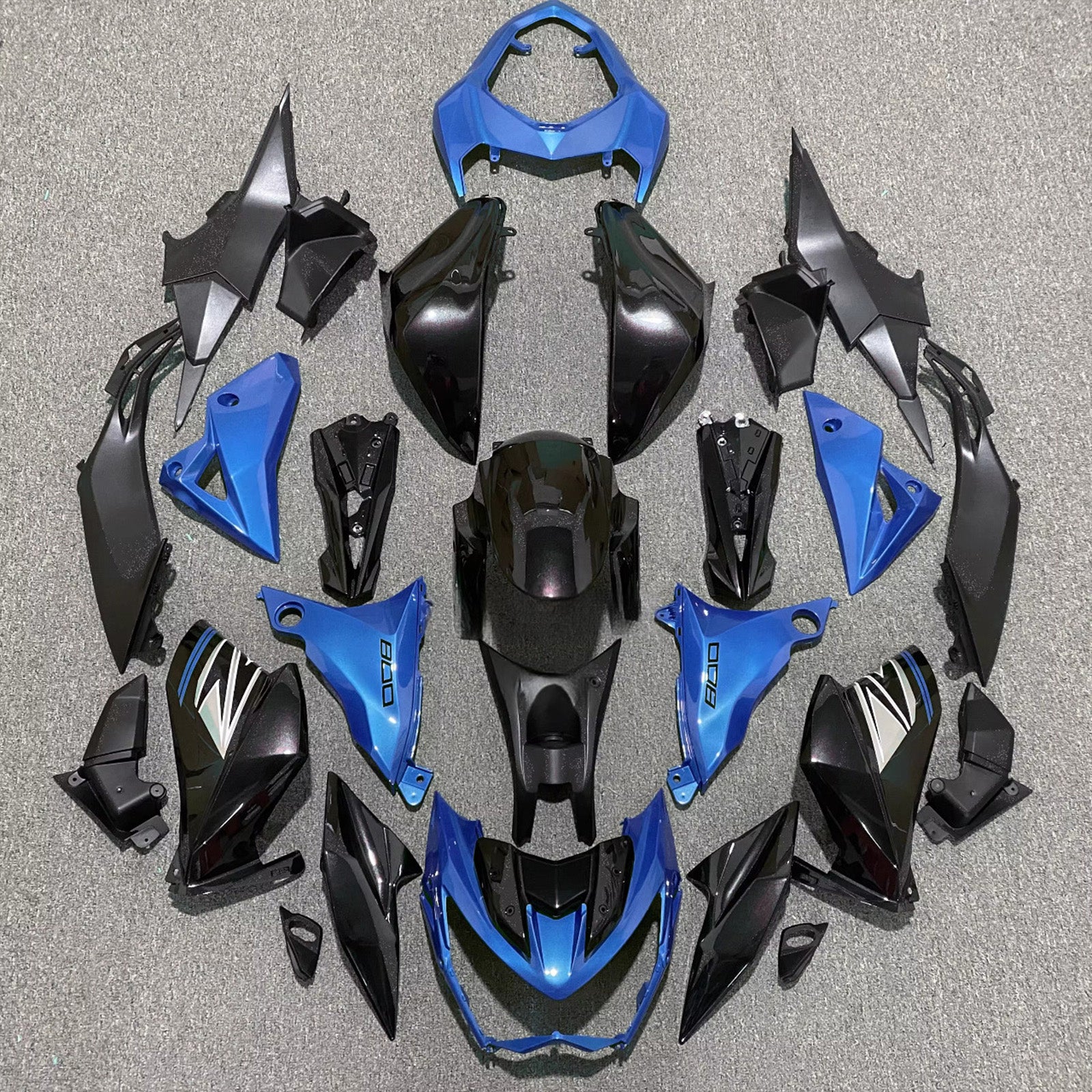 Amotopart 2013-2018 Kawasaki Z800 Blue Black Fairing Kit