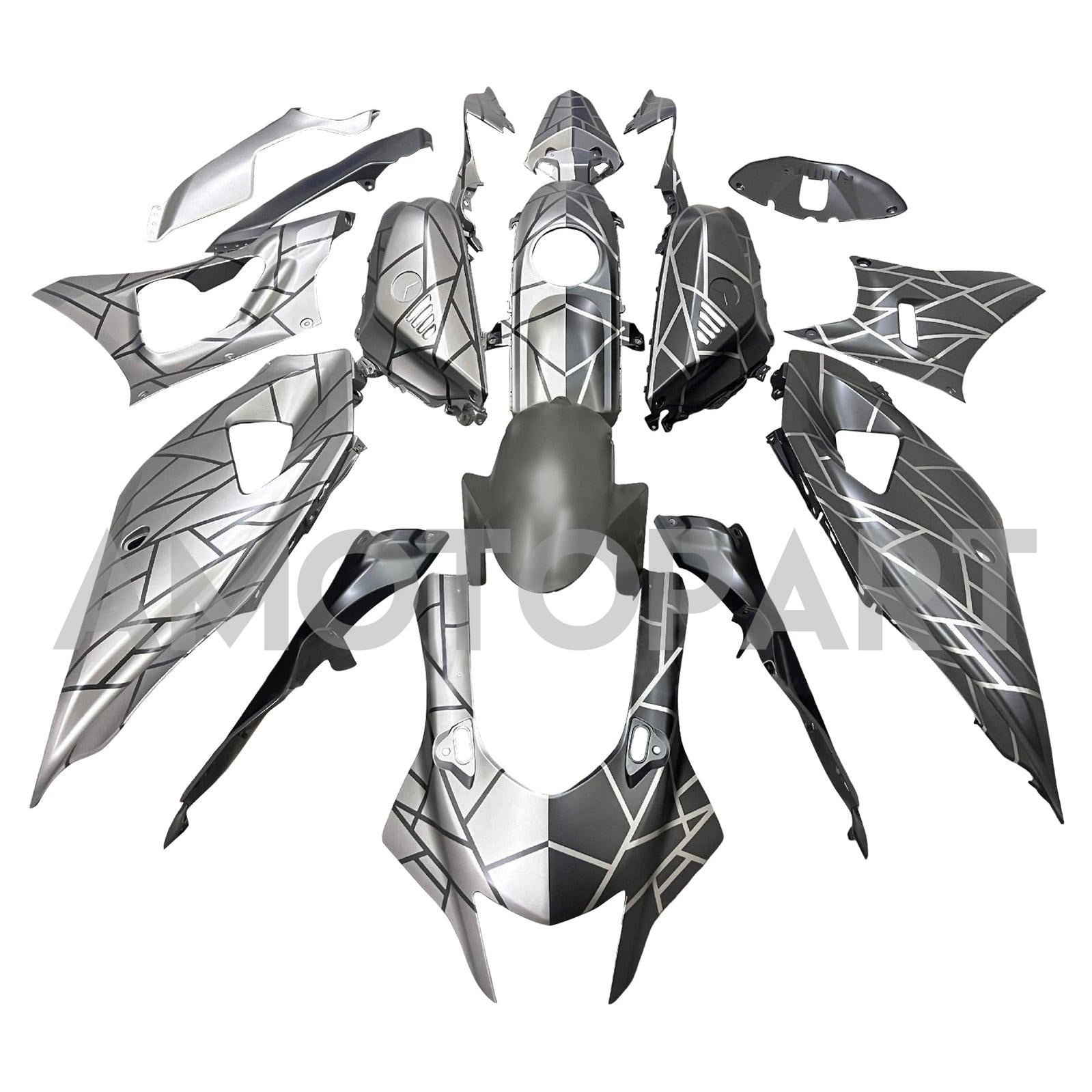 Amotopart 2021-2025 Yamaha YZF-R7 Grey Black Fairing Kit
