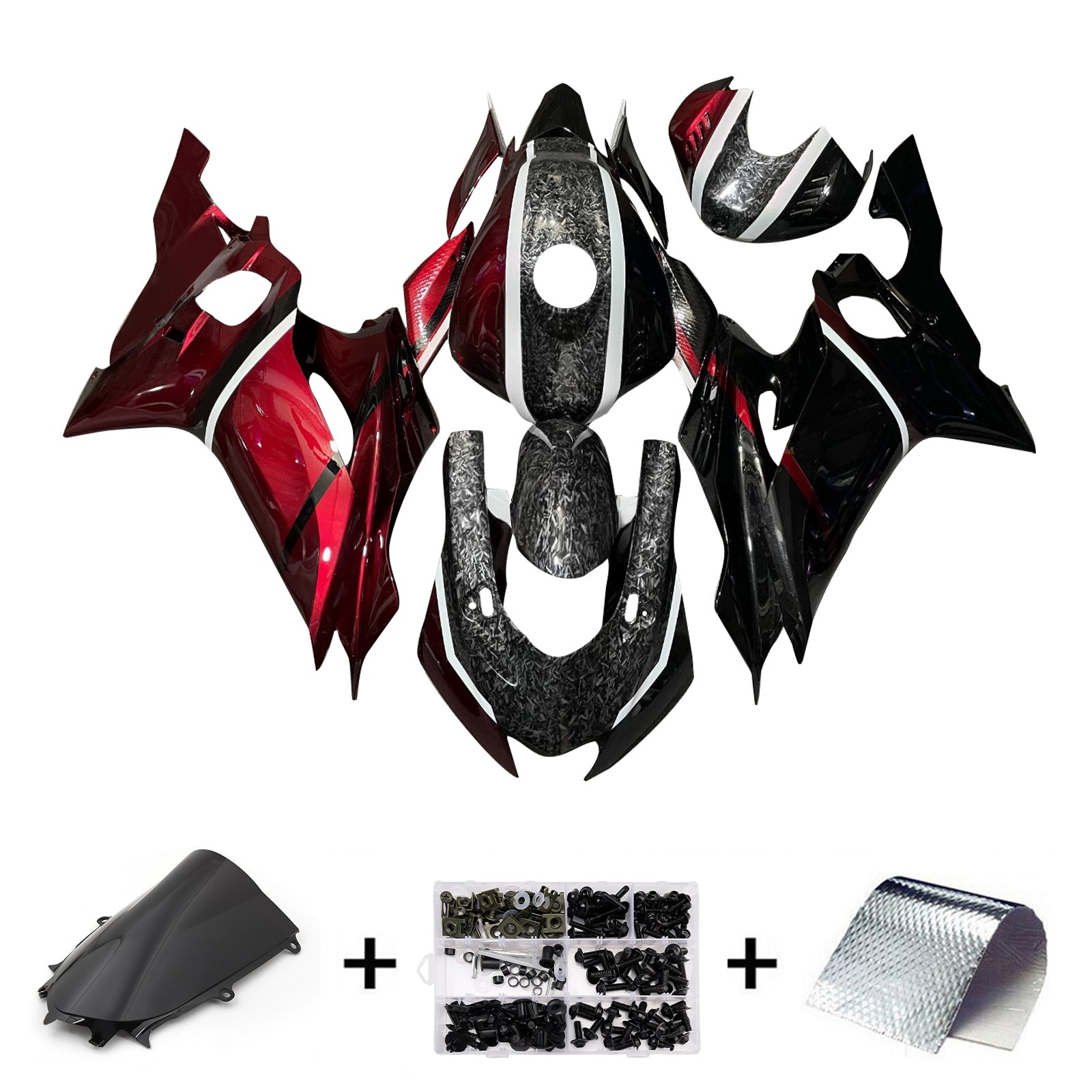 Amotopart 2017-2023 Yamaha YZF-R6 Forged Carbon Fiber Red Fairing Kit