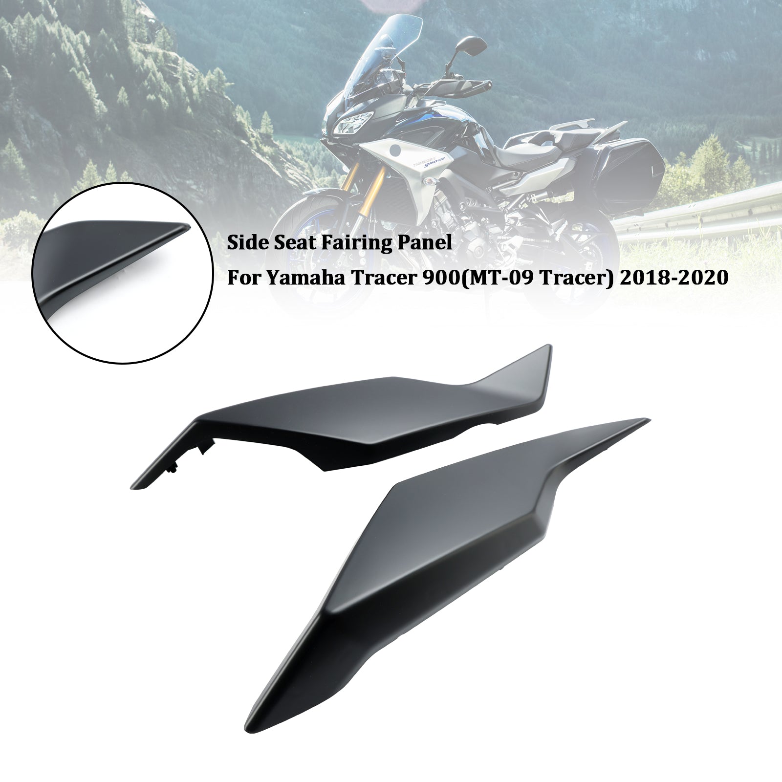 2018-2020 Yamaha Tracer 900 / GT Rear Tail Side Seat Fairing Panel 
Matte Black