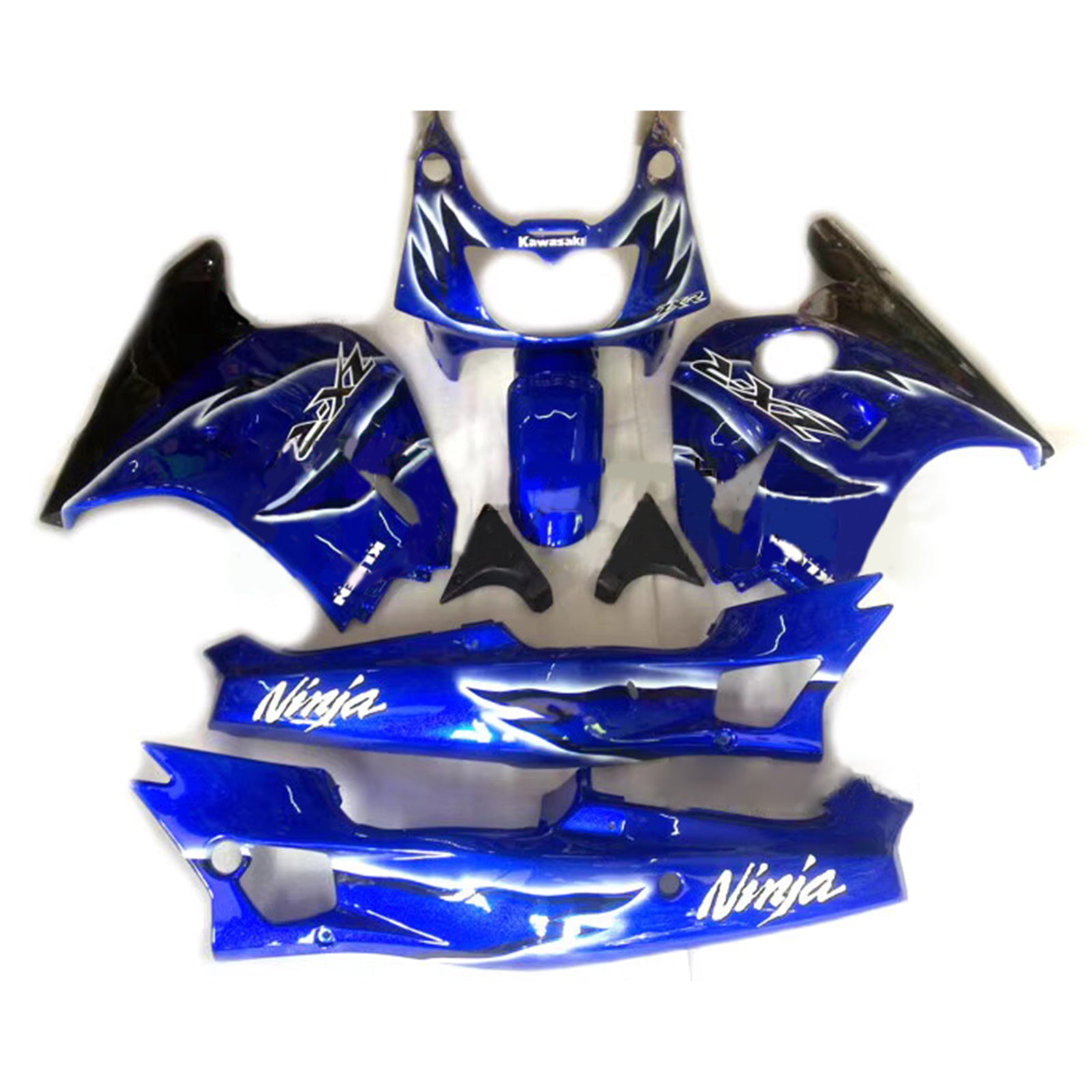 Amotopart 1992-1996 Kawasaki ZXR400 Blue Black Fairing Kit