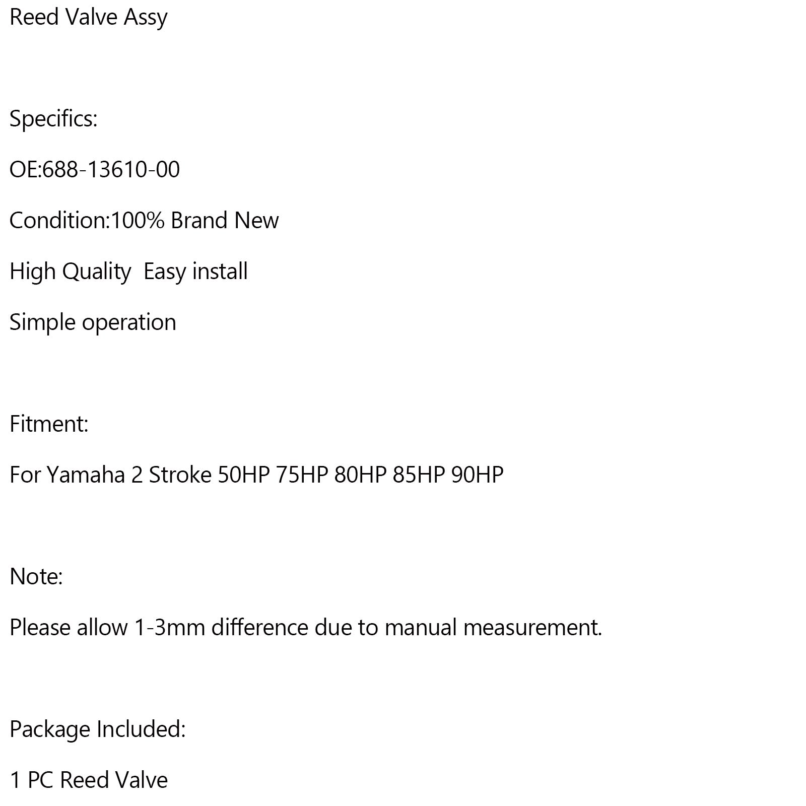 688-13610-00 Reed Valve Assy for Yamaha 2 stroke 50HP 75HP 80HP 85HP 90HP