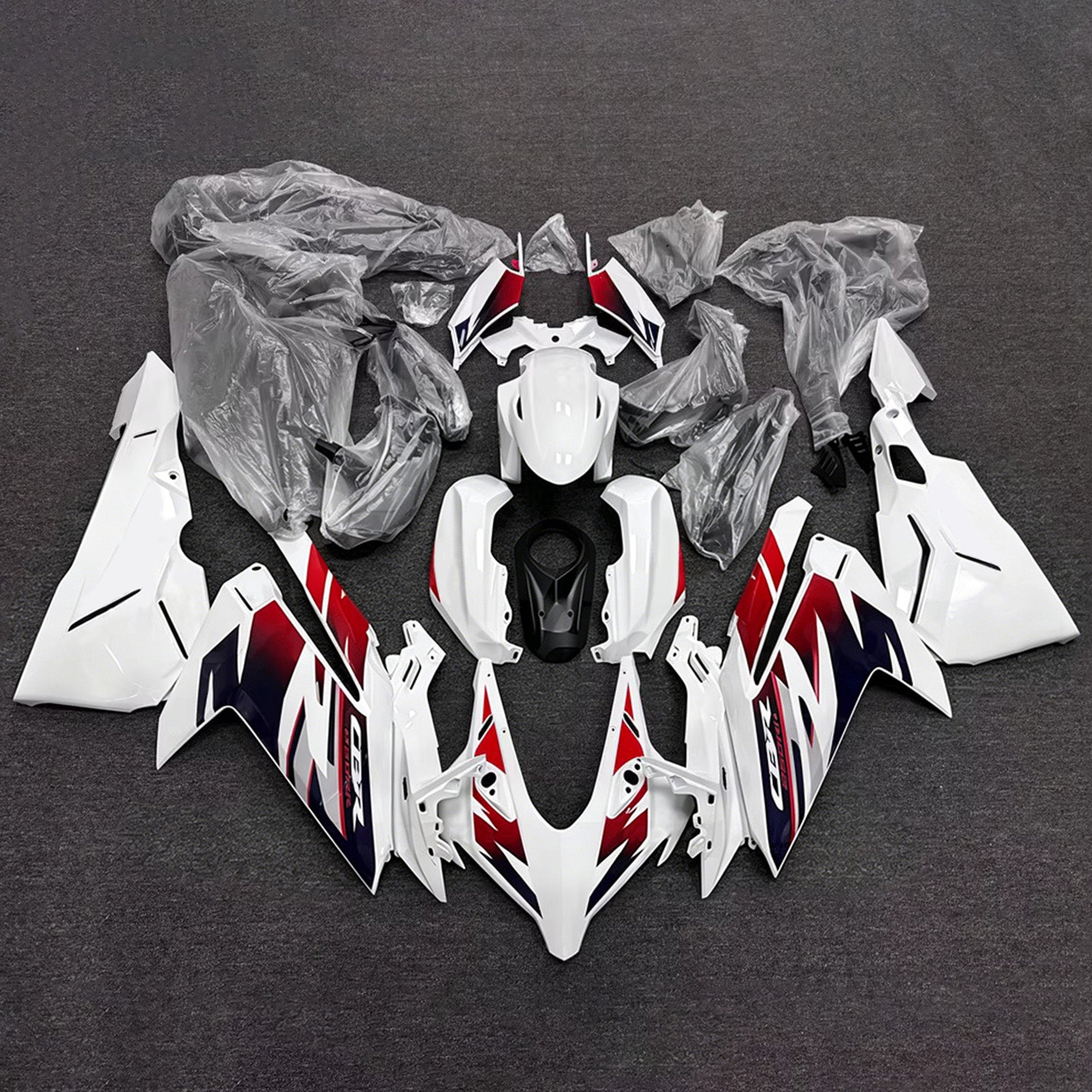 Amotopart 2023-2024 Honda CBR250RR White Fairing Kit