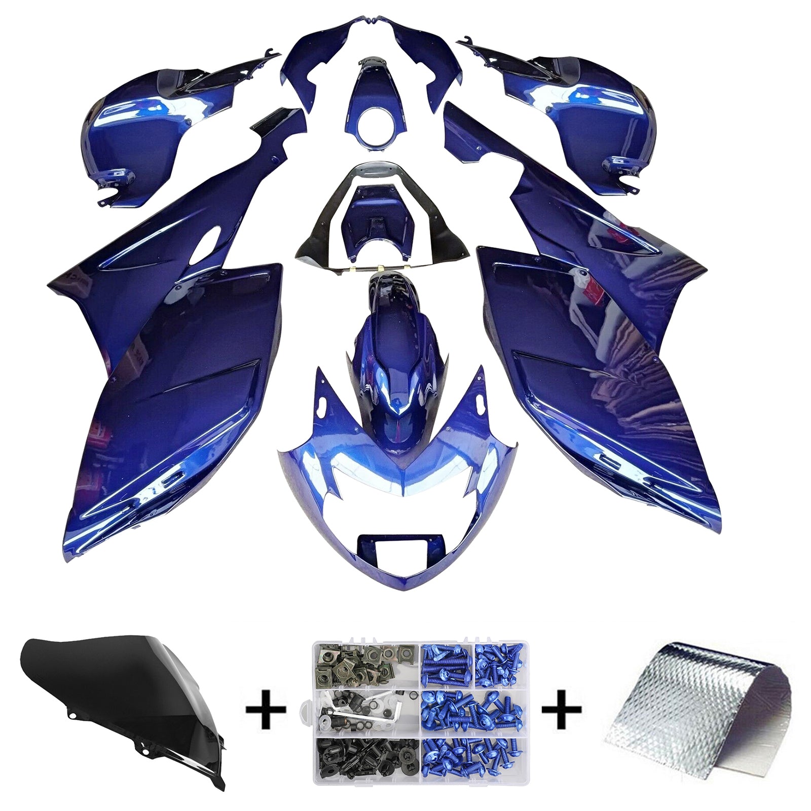 Amotopart 2005-2010 BMW K1200S Kit de carénage bleu