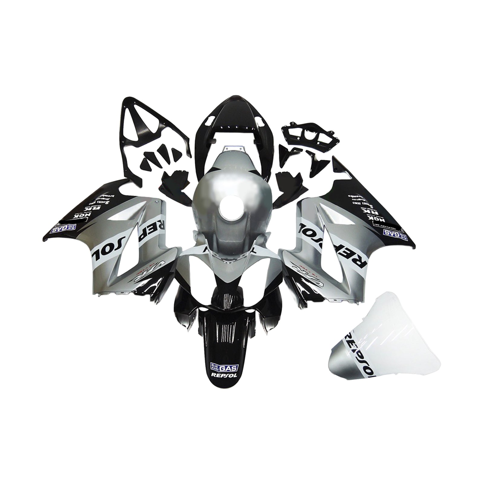 Amotopart 2002-2013 Honda VFR800 Grey&Black Fairing Kit