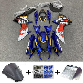 Amotopart 2011-2024 GSXR 600/750 Suzuki Verkleidungssatz mit Haifischzähnen, glänzend blau und rot