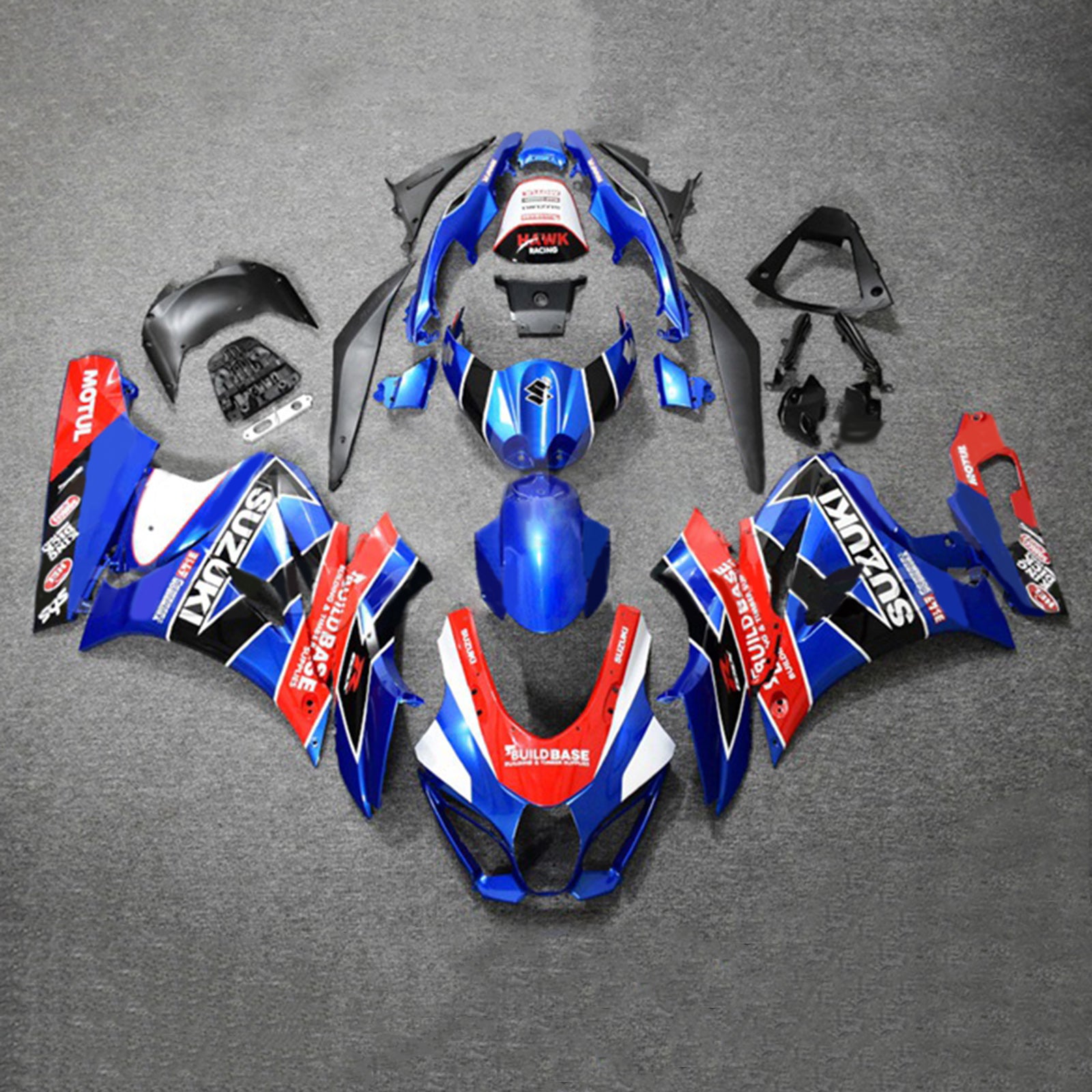 Amotopart 2017-2024 K17 GSXR1000 Suzuki Blue&Red Fairing Kit