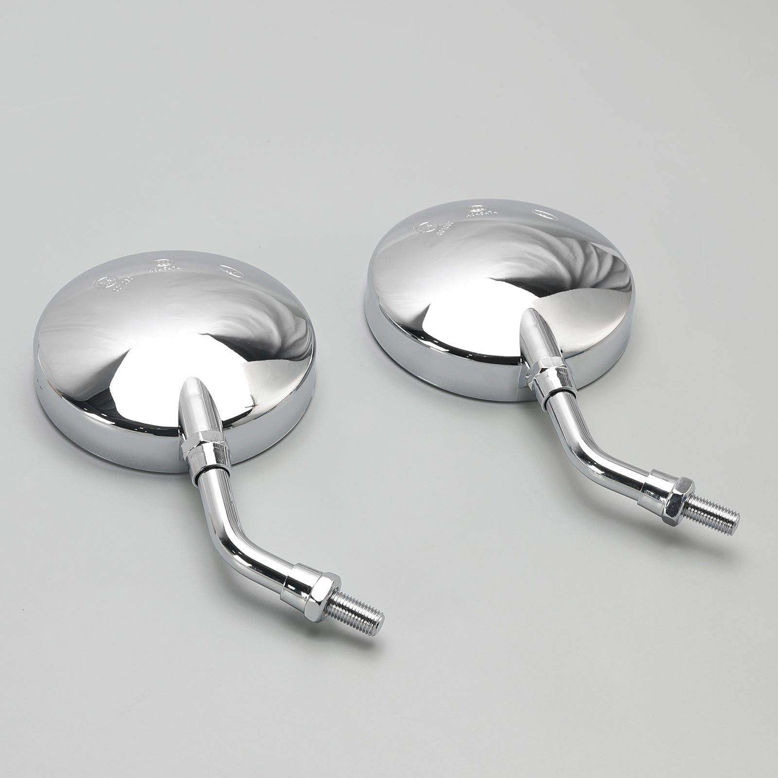 Set of 2 Universal Chrome Round Mirrors - 10MM With Long & Short Stem For Suzuki