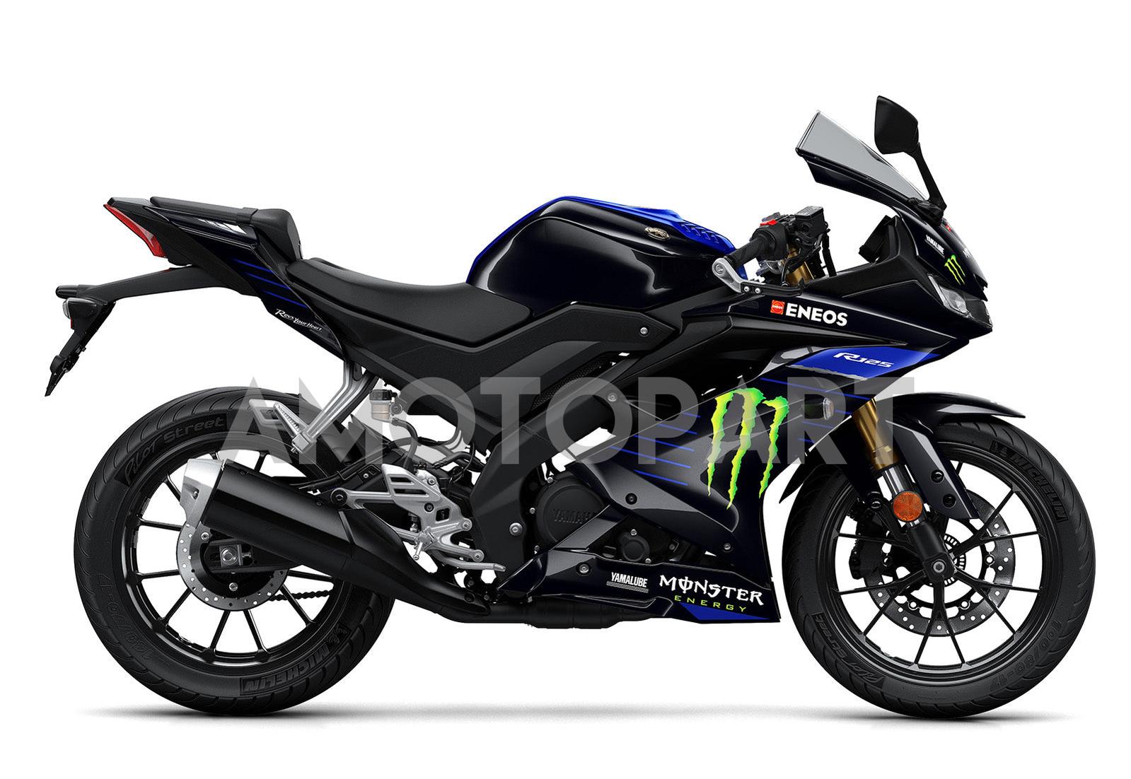 Amotopart 2019-2024 Yamaha YZF R125 Black Fairing Kit
