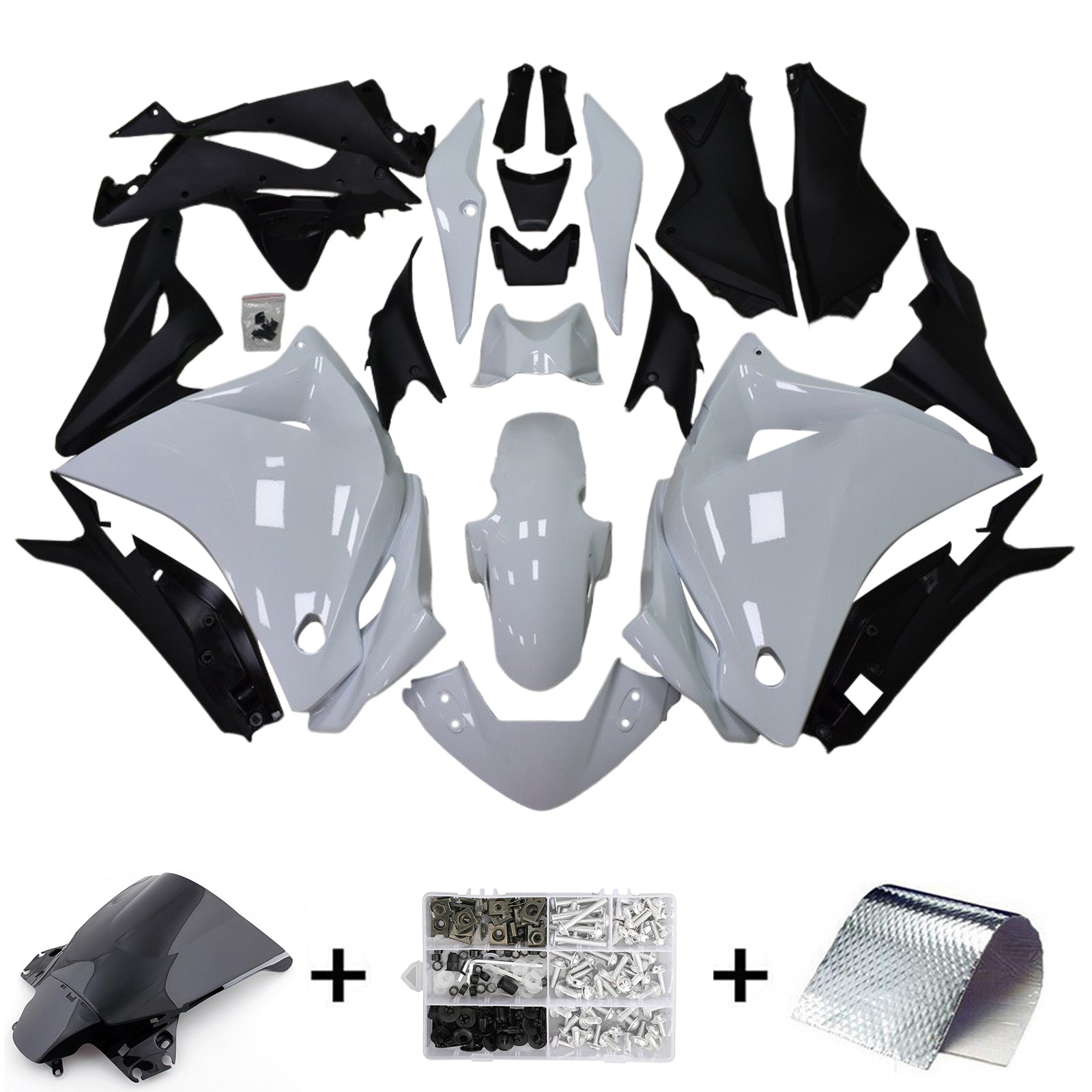 Amotopart 2011-2015 CBR250R Honda Kit de carenado blanco brillante