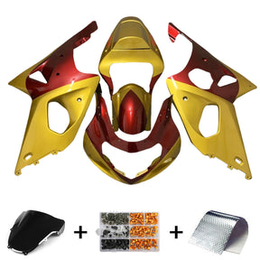 Amotopart 2000-2002 K1 K2 GSXR1000 Suzuki Gold&Red Fairing Kit