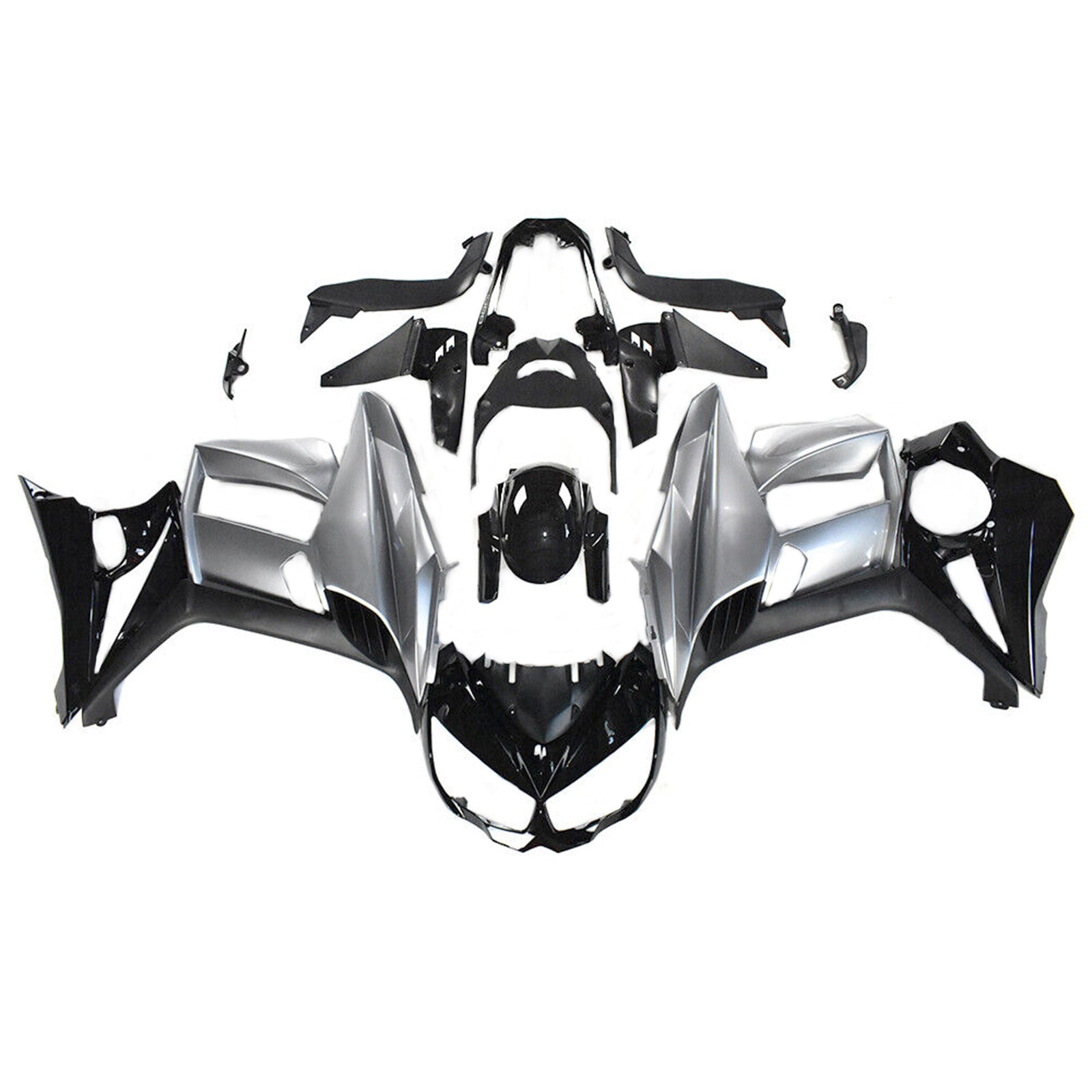 Amotopart 2010-2015 Kawasaki Z1000SX Black Grey Silver Fairing Kit