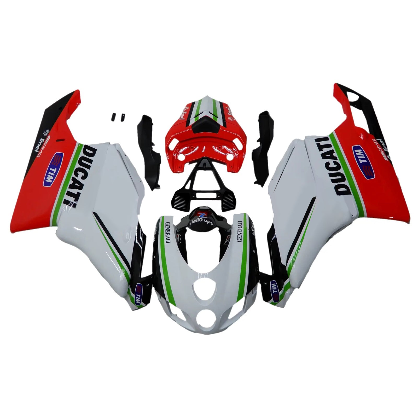 Amotopart Ducati 999 749 2005 2006 Kit de carénage rouge et blanc Style2