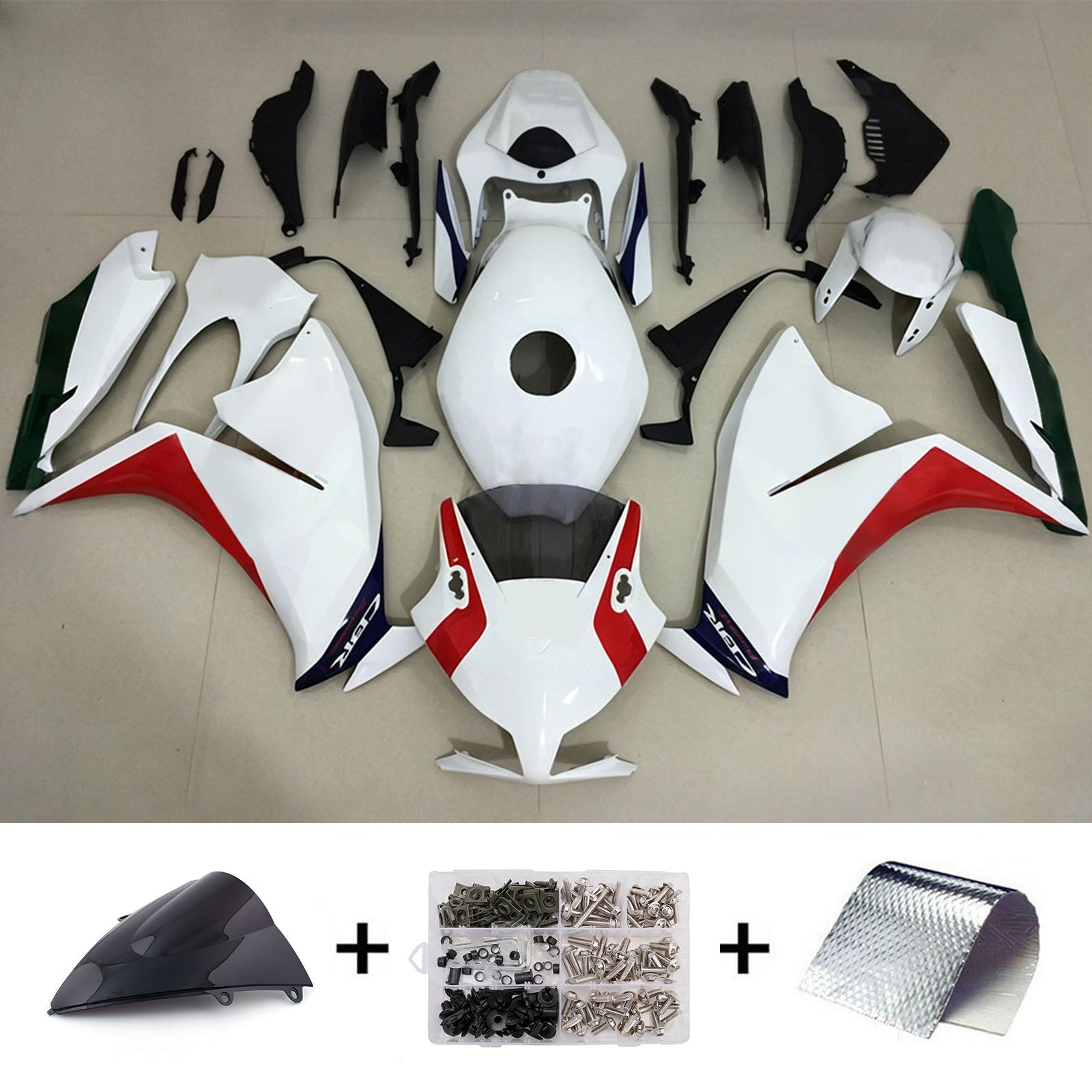 Amotopart 2012-2016 Honda CBR1000RR White/Red Fairing Kit