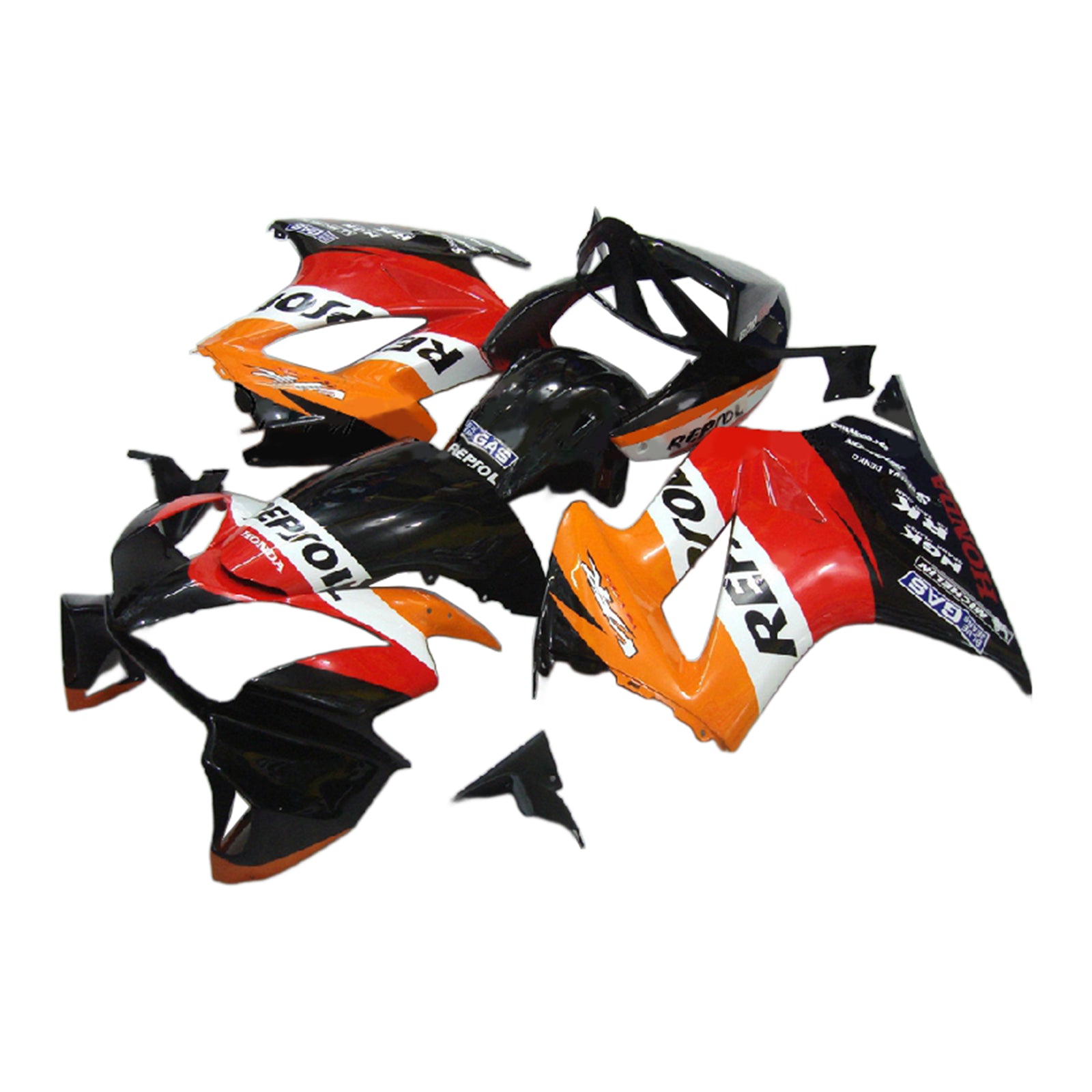 Amotopart 2002-2013 Honda VFR800 Kit de carénage Repjol rouge et orange