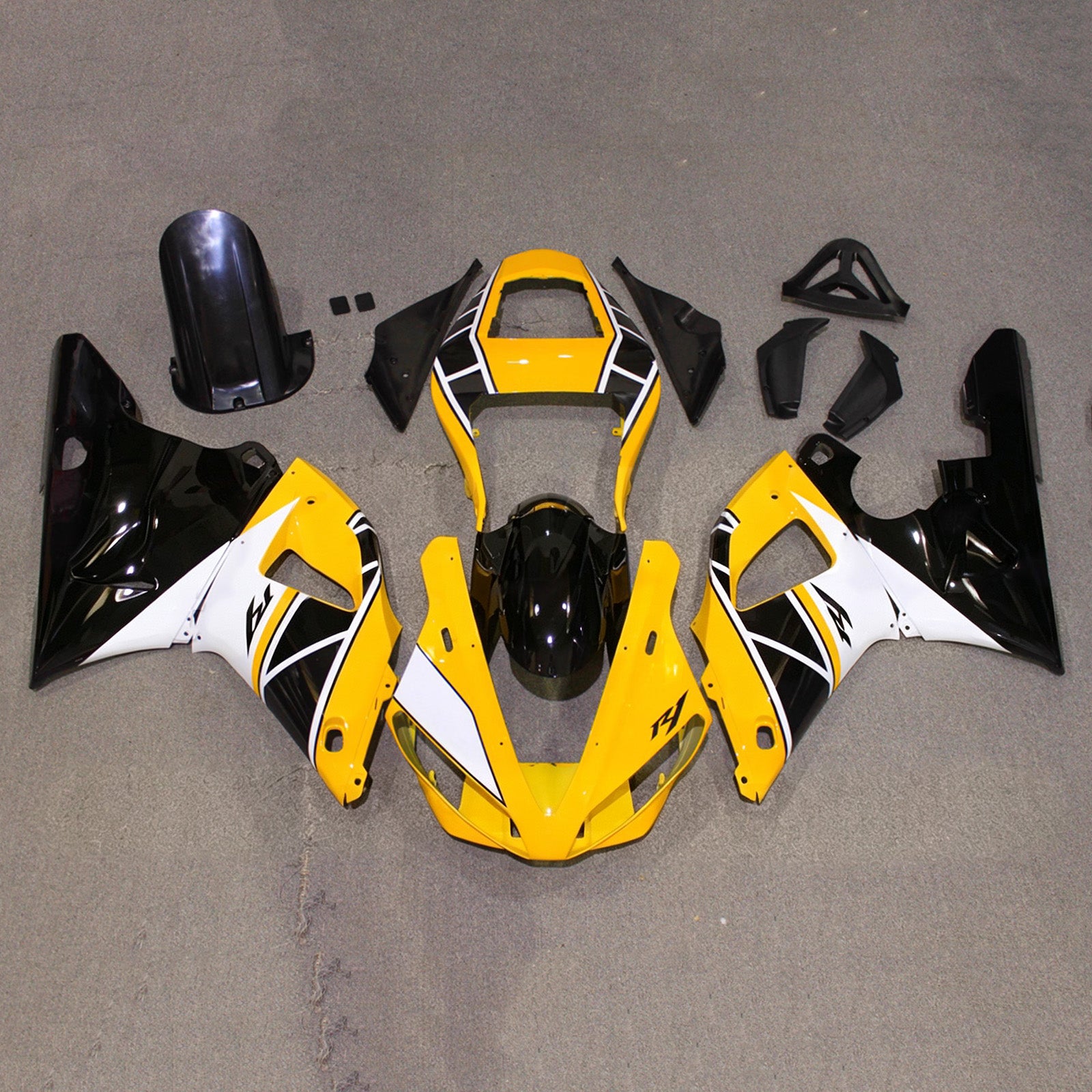 Amotopart 2000-2001 Yamaha YZF-R1 gul/sort kåbesæt