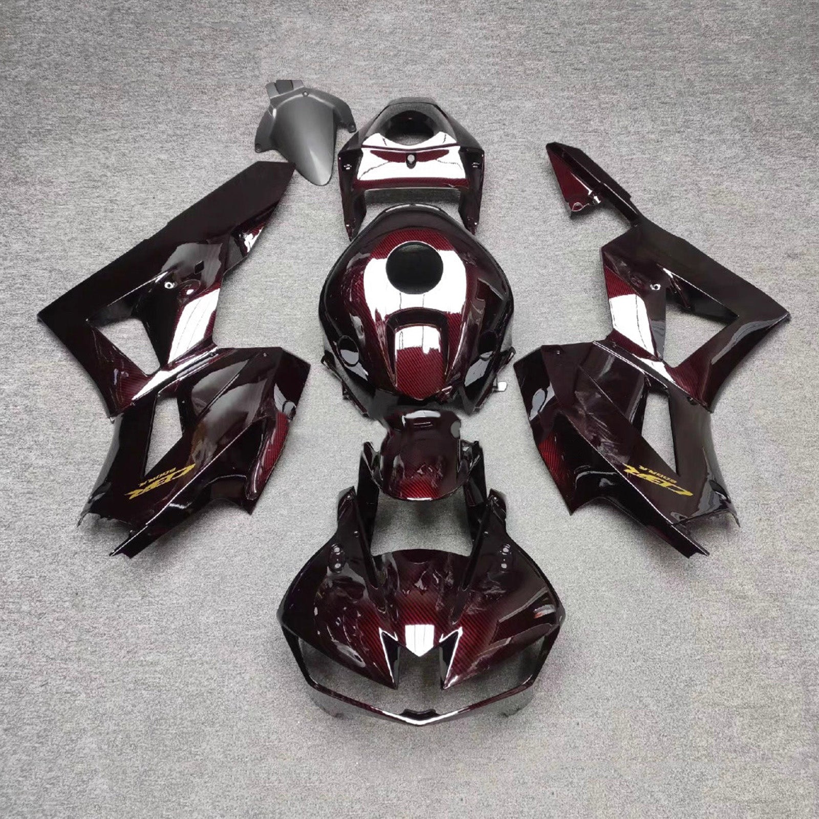 Amotopart 13-26 US ver. & 13-23 European ver. Honda CBR600RR Red Carbon Fiber Pattern Fairing Kit
