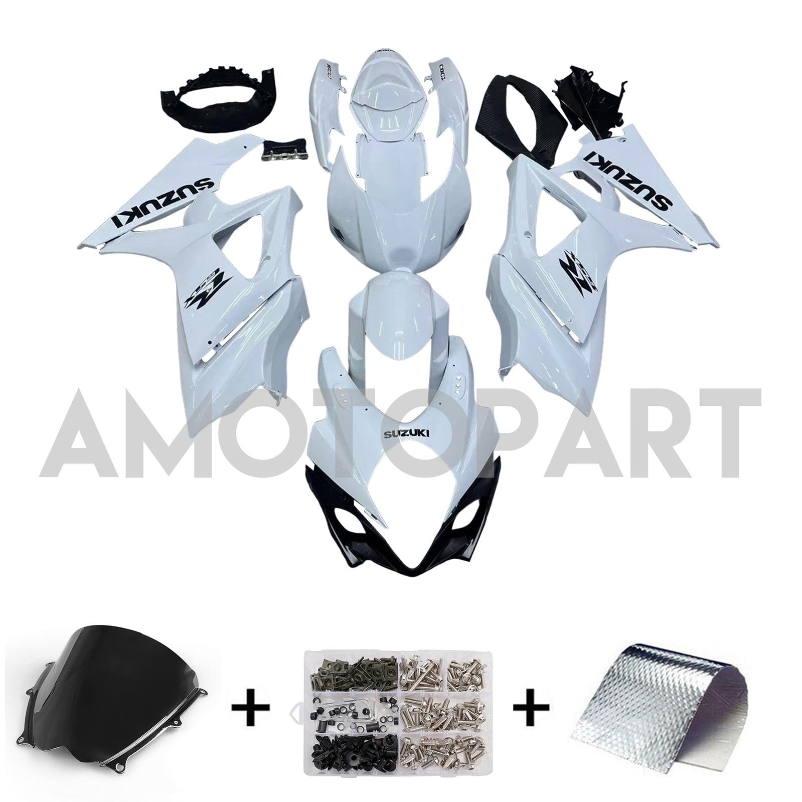 Amotopart 2007-2008 Suzuki GSXR1000 Weißverkleidungskit