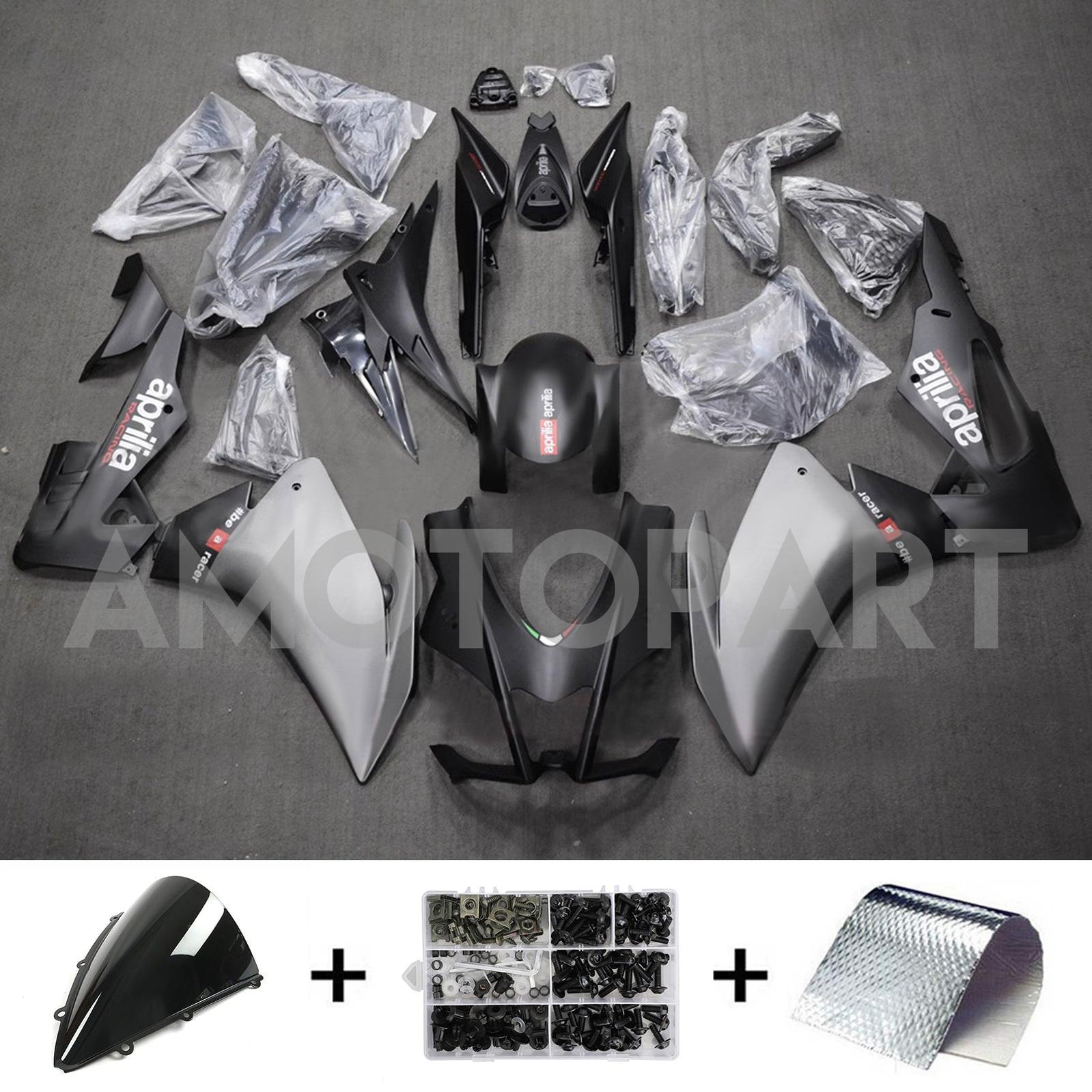 Amotopart 2016-2020 Aprilia RSV4 1000 Kit de carénage gris noir