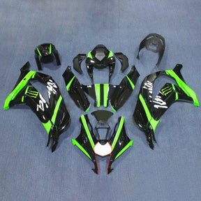 Kit carena Amotopart 2016-2020 ZX10R Kawasaki Green&amp;Black Style1