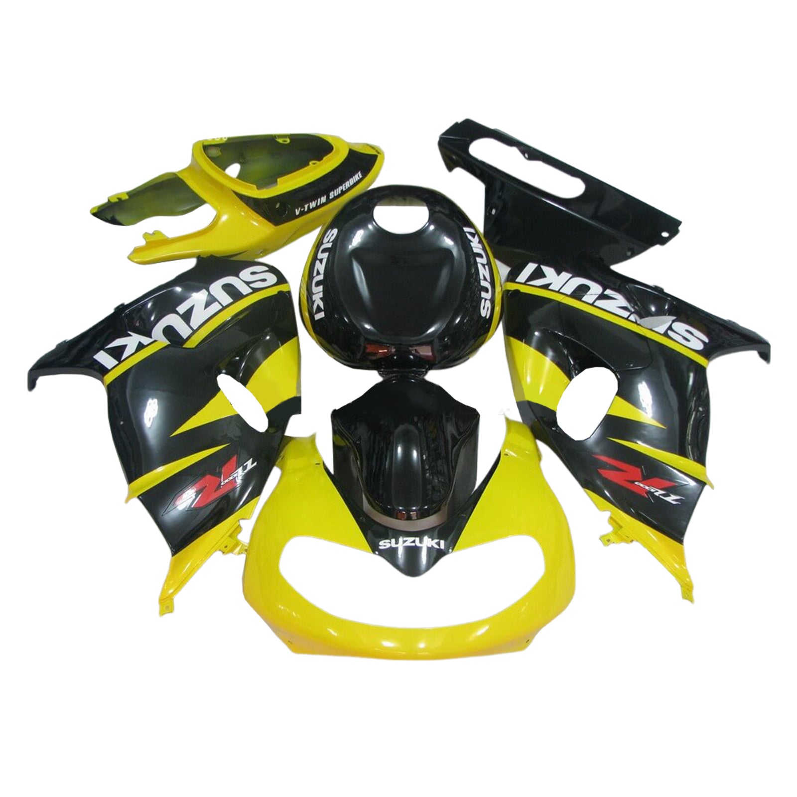 Amotopart 1998-2003 TL1000R Suzuki Kit de carénage noir et jaune