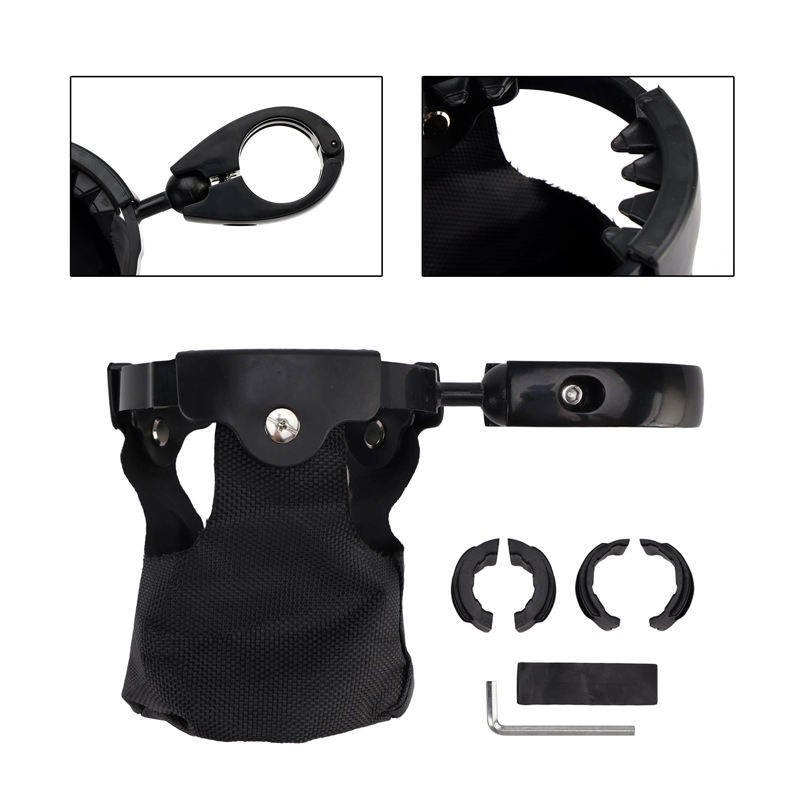 Utv Universal Polaris Ranger Cup Bracket Holder Bottle Cargo Carrier Black