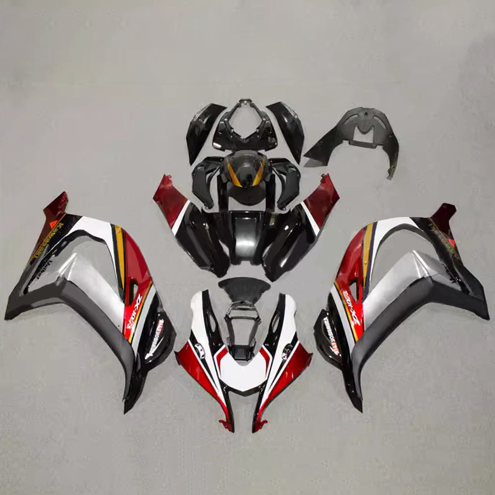 Amotopart 2016-2020 Kawasaki ZX10R Red Silver Black White Fairing Kit
