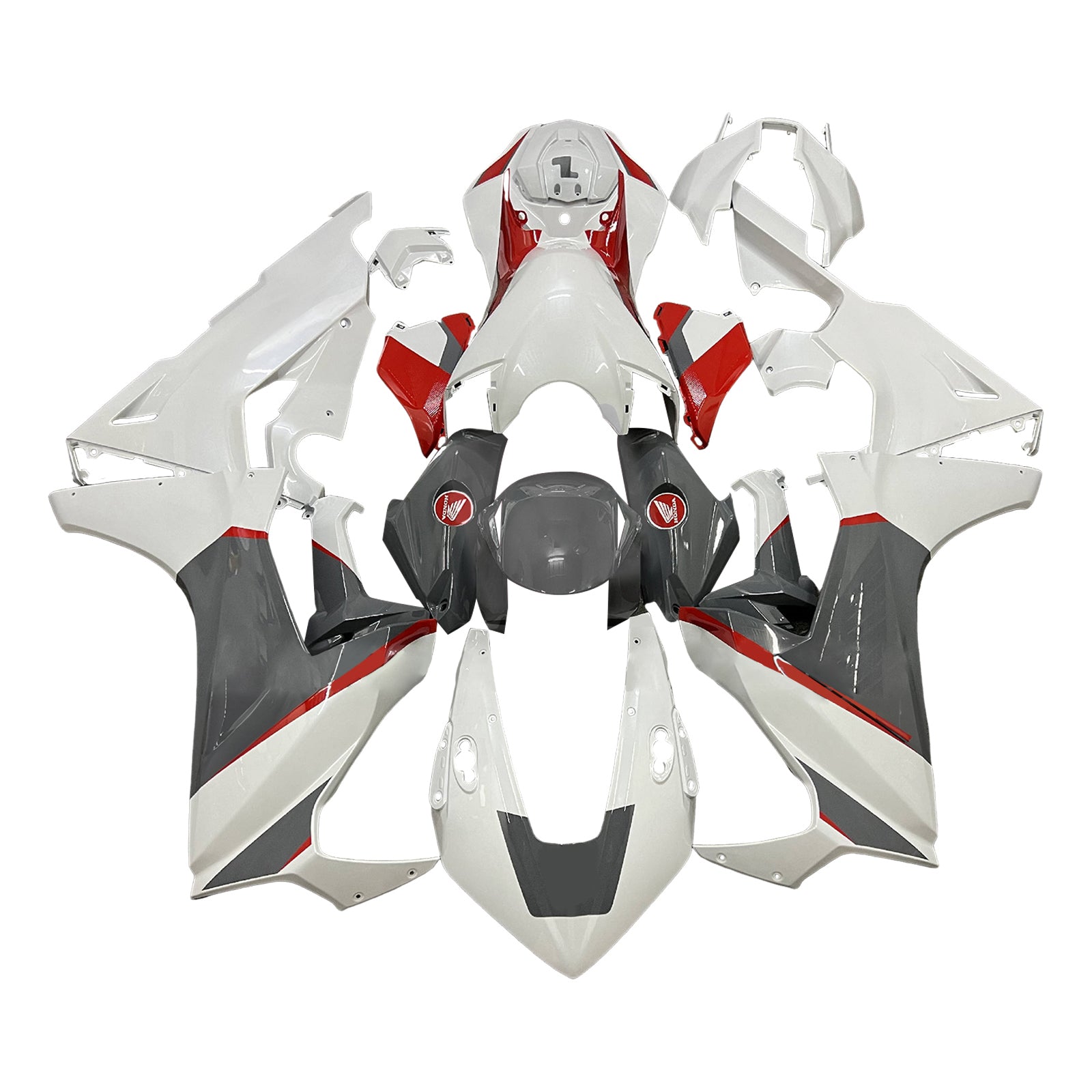 Amotopart 2017-2023 Honda CBR1000rr Kit de carénage rouge gris blanc