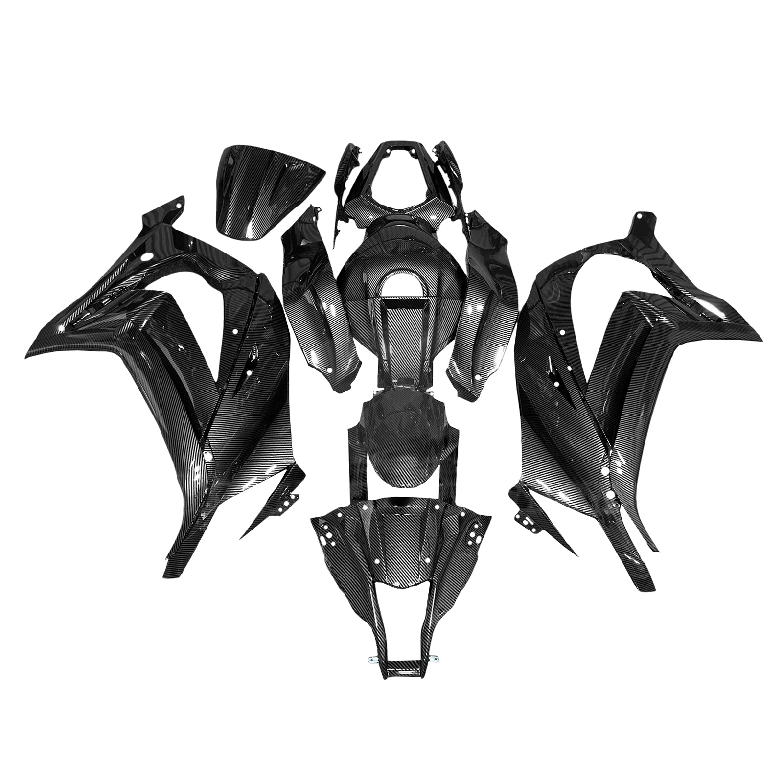 Amotopart 2011-2015 Kawasaki ZX10R Carbon Fiber Pattern Fairing Kit