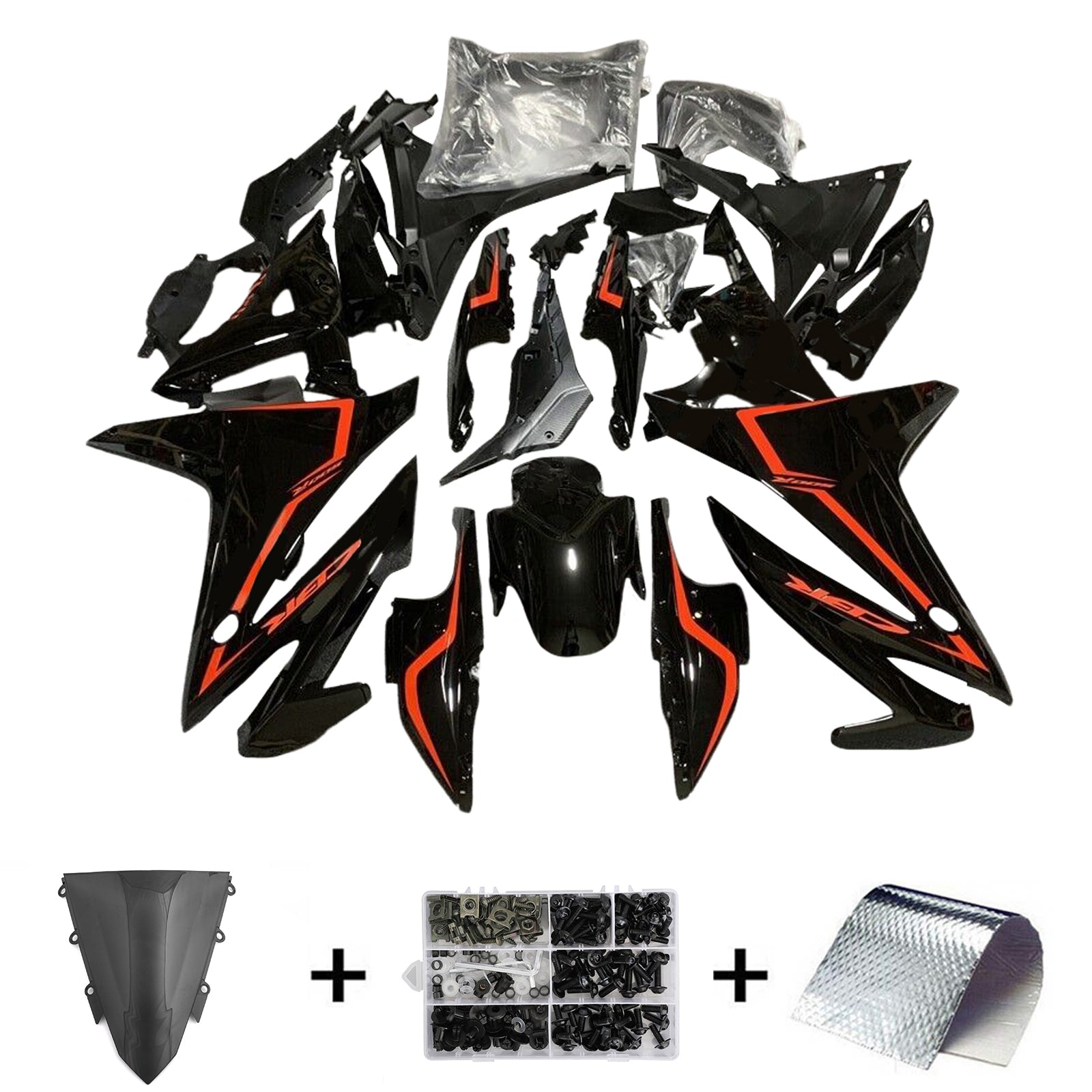 Amotopart 2016-2018 Honda CBR500R  Black Red Fairing Kit