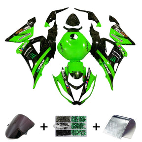 Kit carena Amotopart 2013-2018 Kawasaki ZX6R 636 verde nero