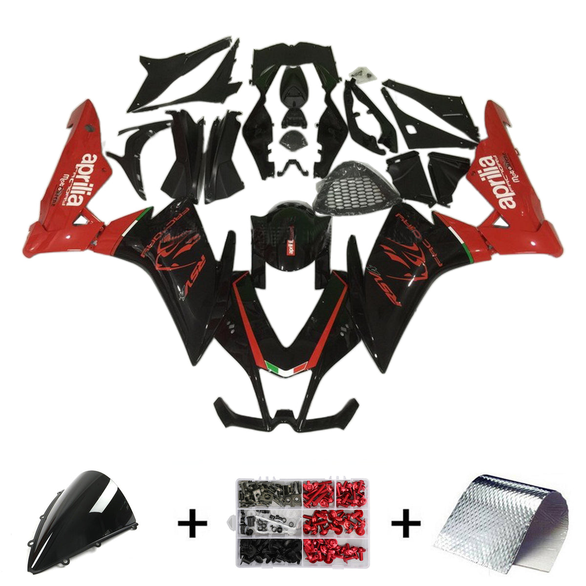 Amotopart 2009-2015 RSV4 1000 Aprilia Red&Black Style4 Fairing Kit