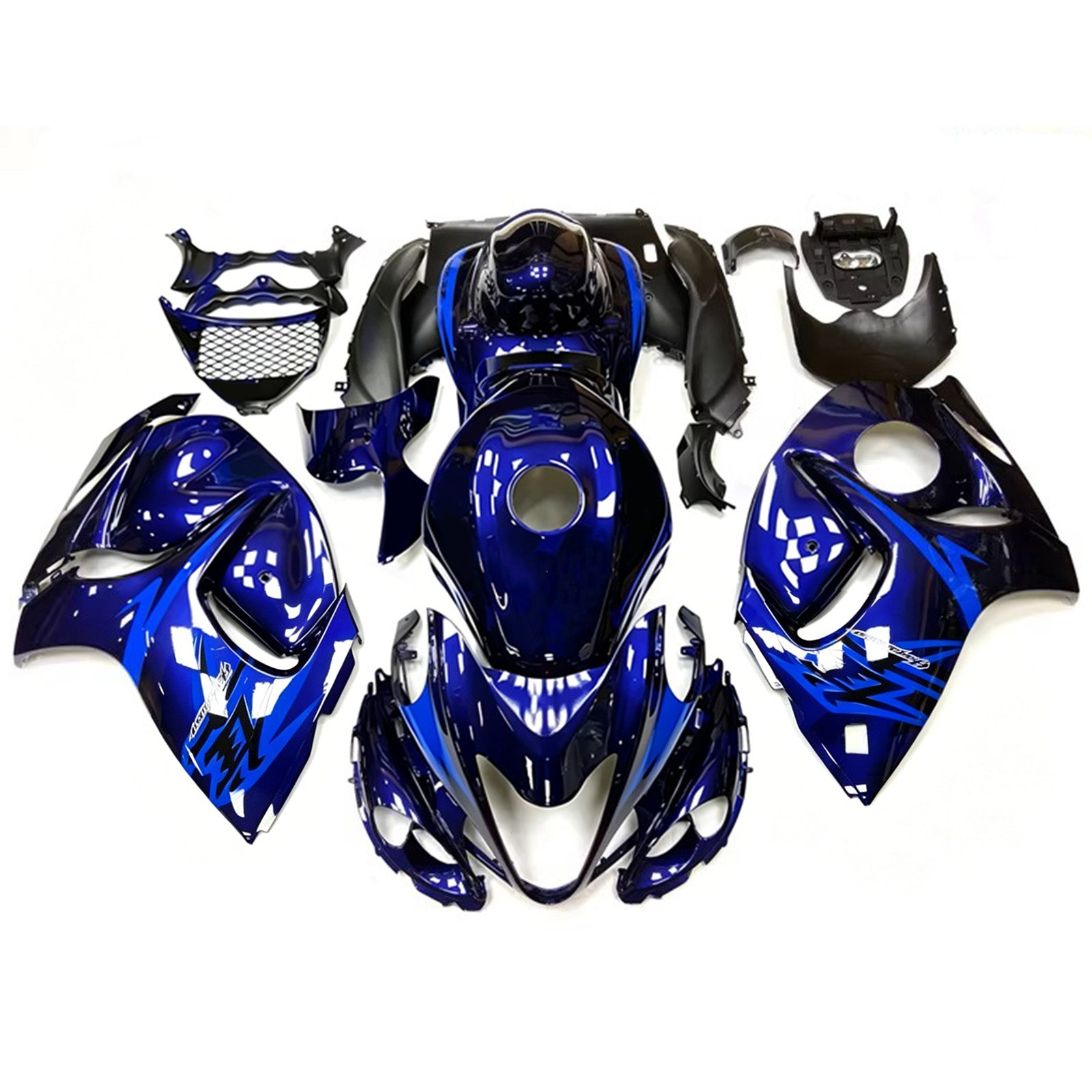 Amotopart 2008-2020 Suzuki Hayabusa GSX1300R Sort/Blå Fairing Kit