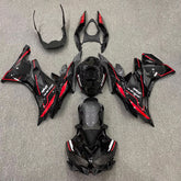 Amotopart 2019-2024 Ninja ZX-25R ZX-4R ZX-4RR Kawasaki Black&Red Stripes Fairing Kit