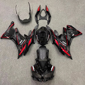 Amotopart 2019-2024 Ninja ZX-25R ZX-4R ZX-4RR Kawasaki Black&Red Stripes Fairing Kit