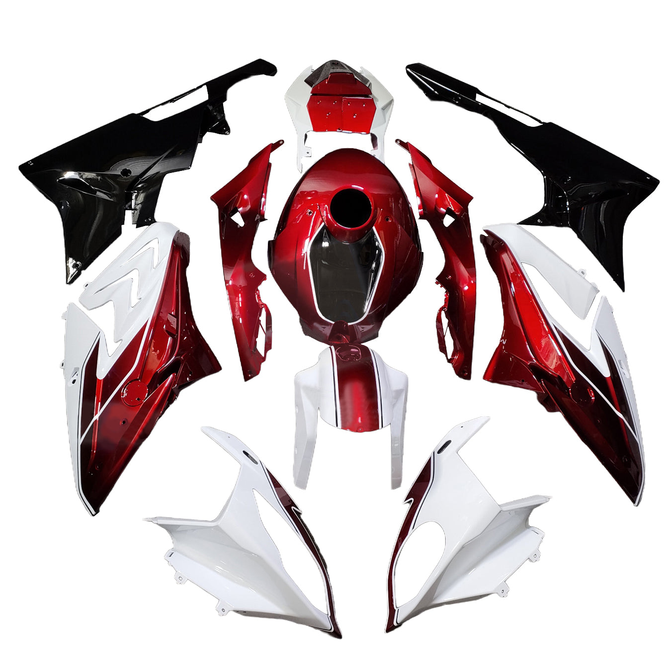 Amotopart 2017-2018 BMW S1000RR Glossy Red Black White Fairing Kit