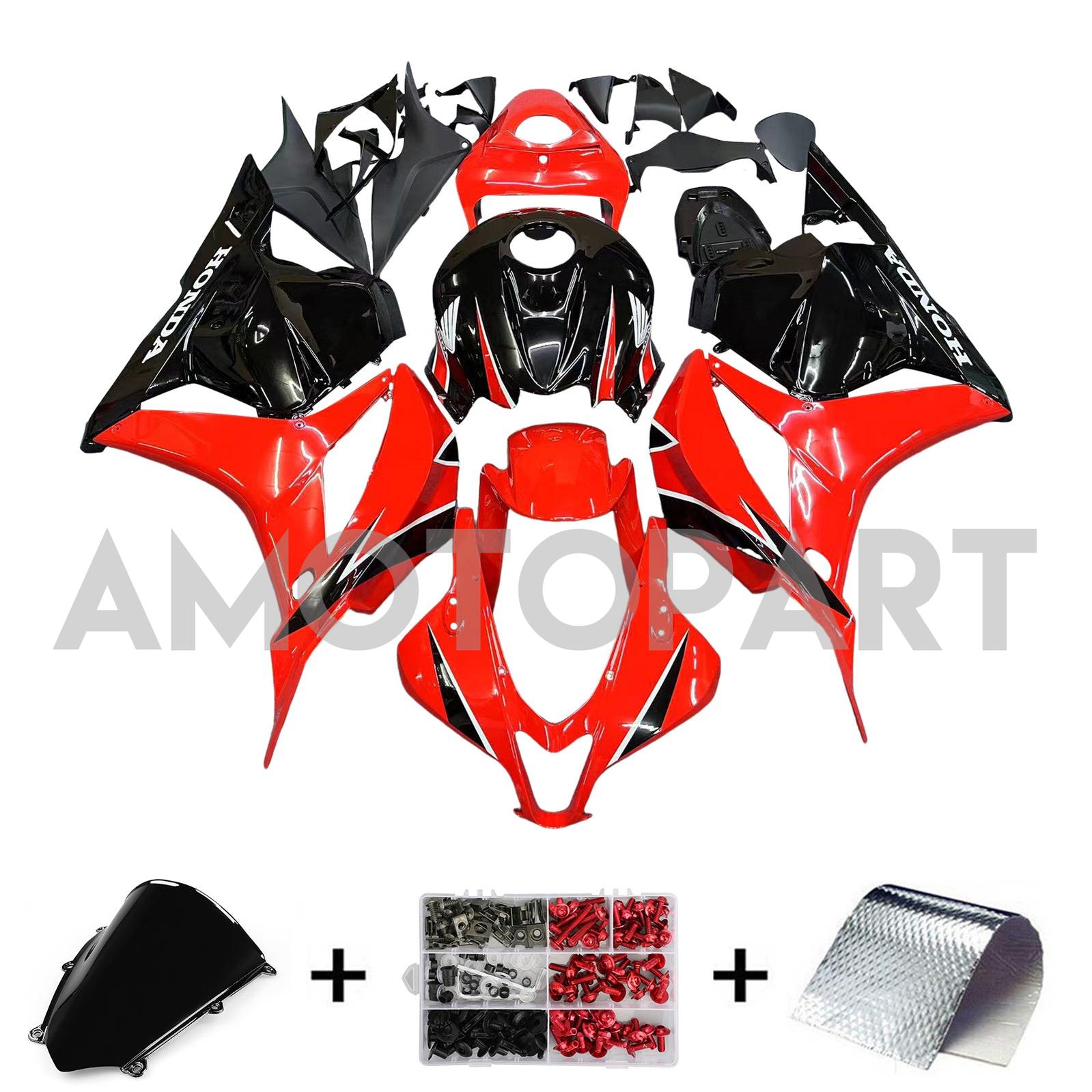 Amotopart 2009-2012 Honda CBR600RR Red Black Fairing Kit