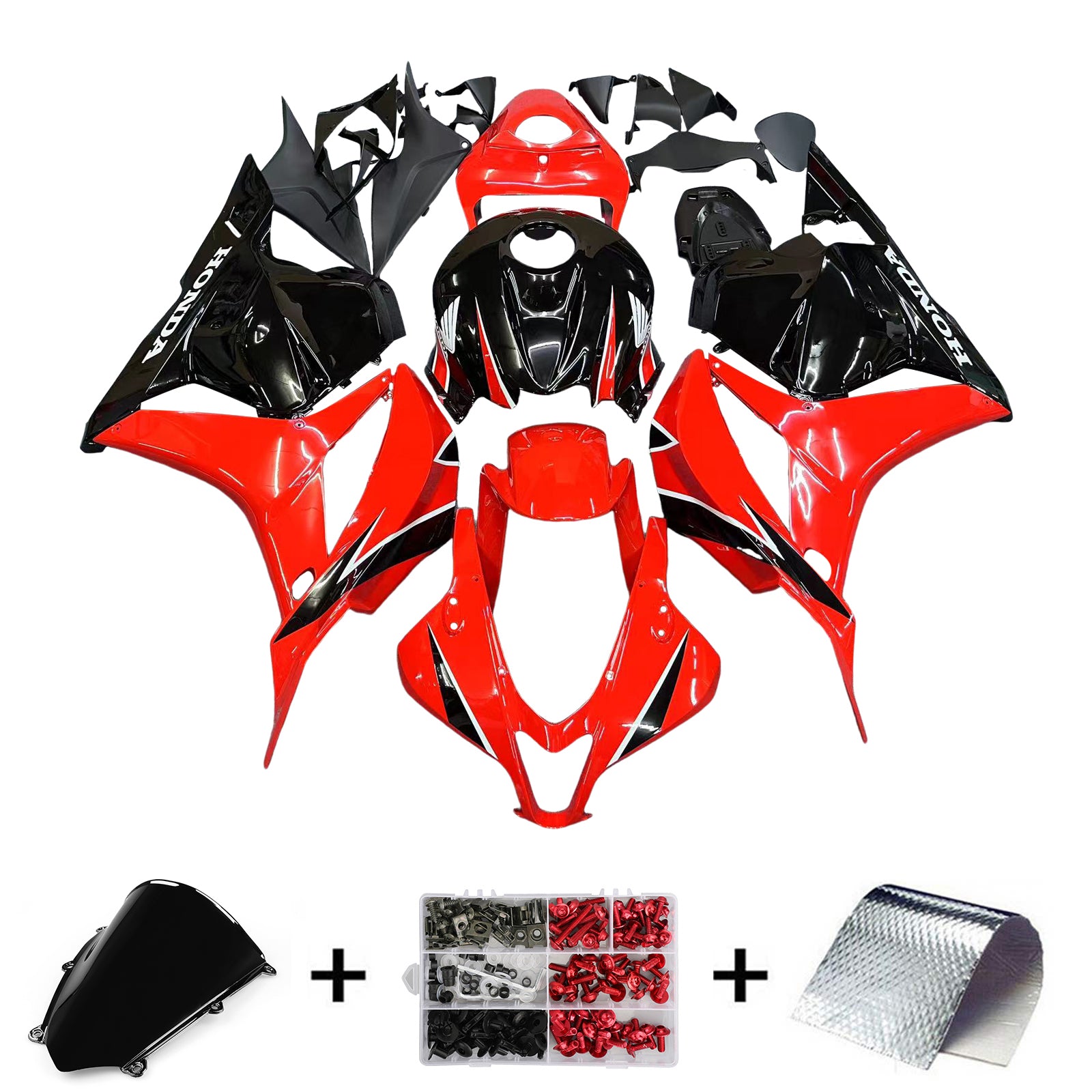 Amotopart 2009-2012 Honda CBR600RR Red Black Fairing Kit