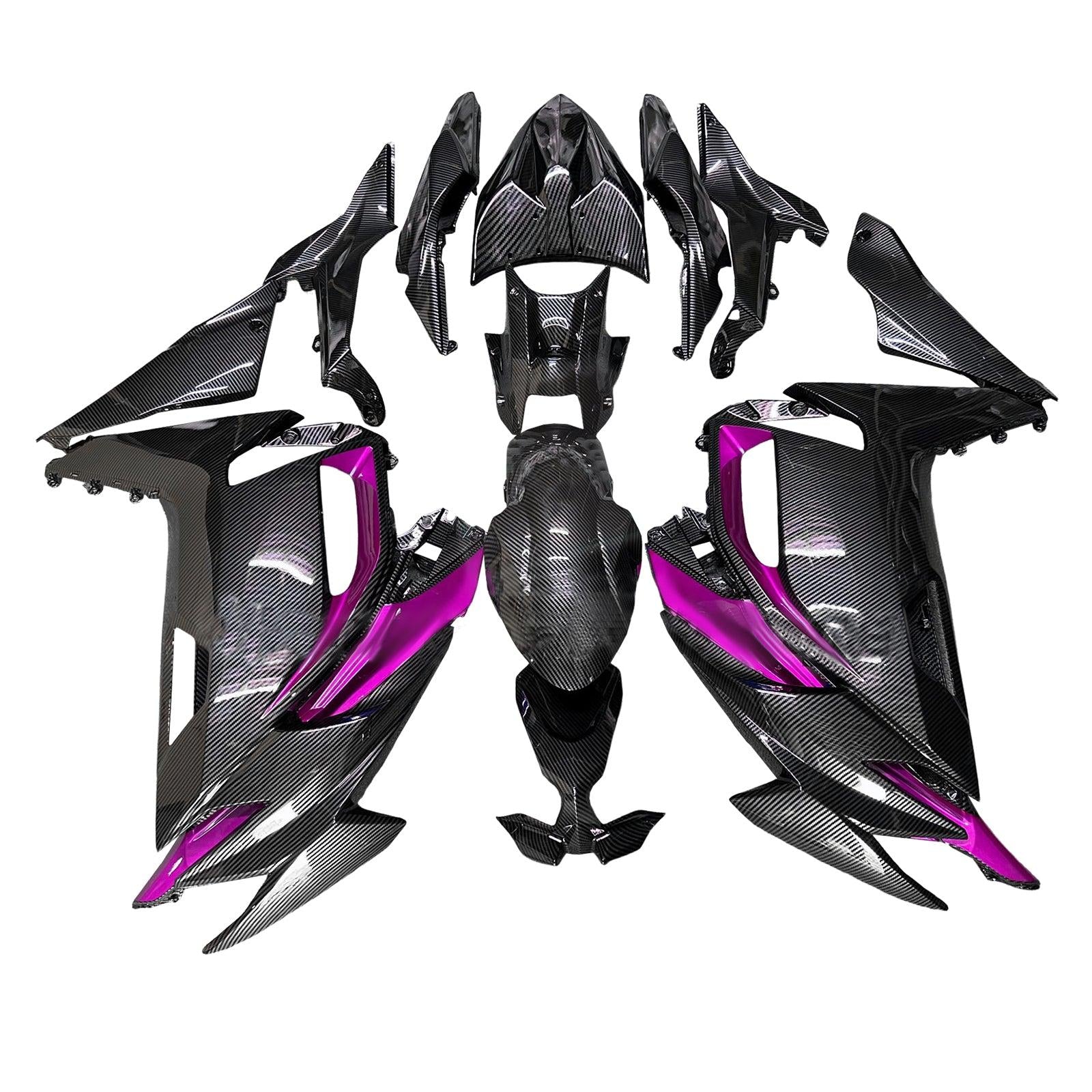 Amotopart 2020-2025 Kawasaki ER6F Ninja650 Carbon Fiber Pattern Purple Fairing Kit